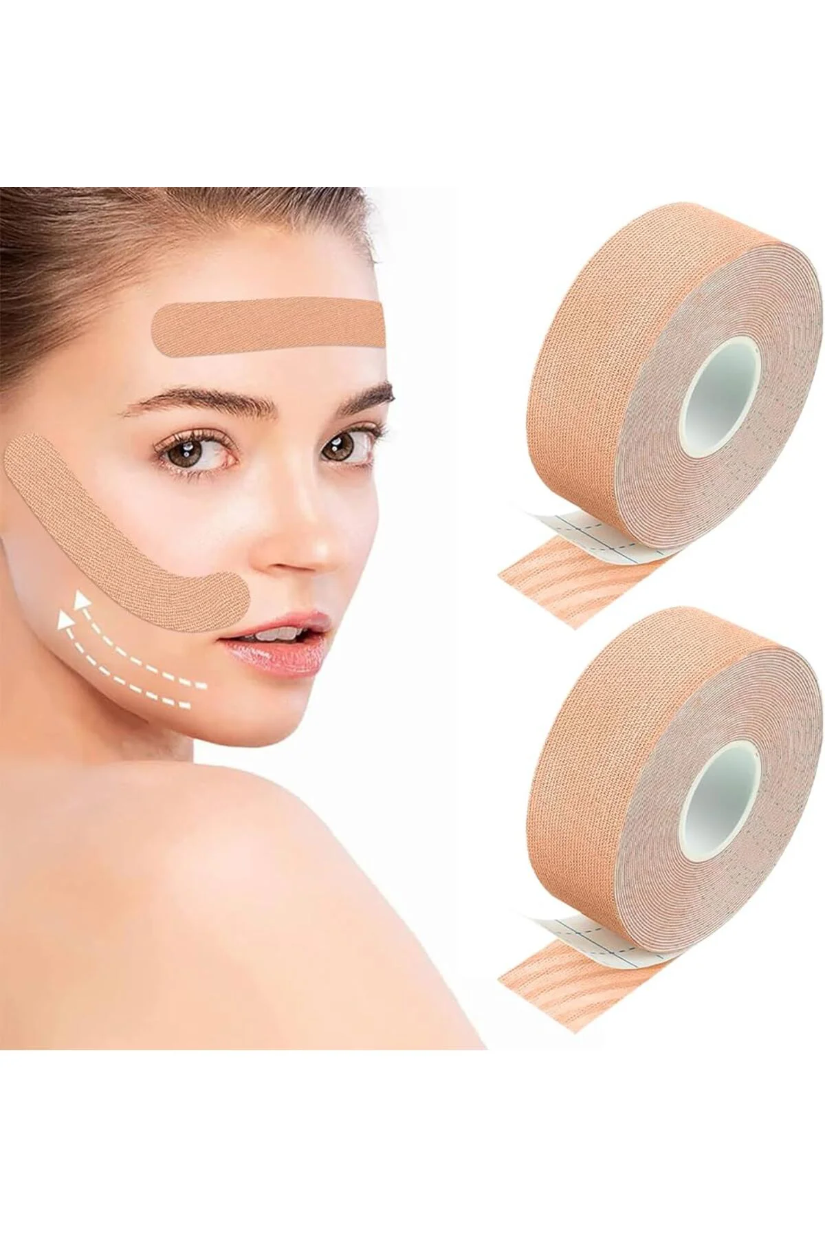 Kinesiology 2,5cmx5metre 2 Adet Yüz Bölgesi Için Therapy Cotton K