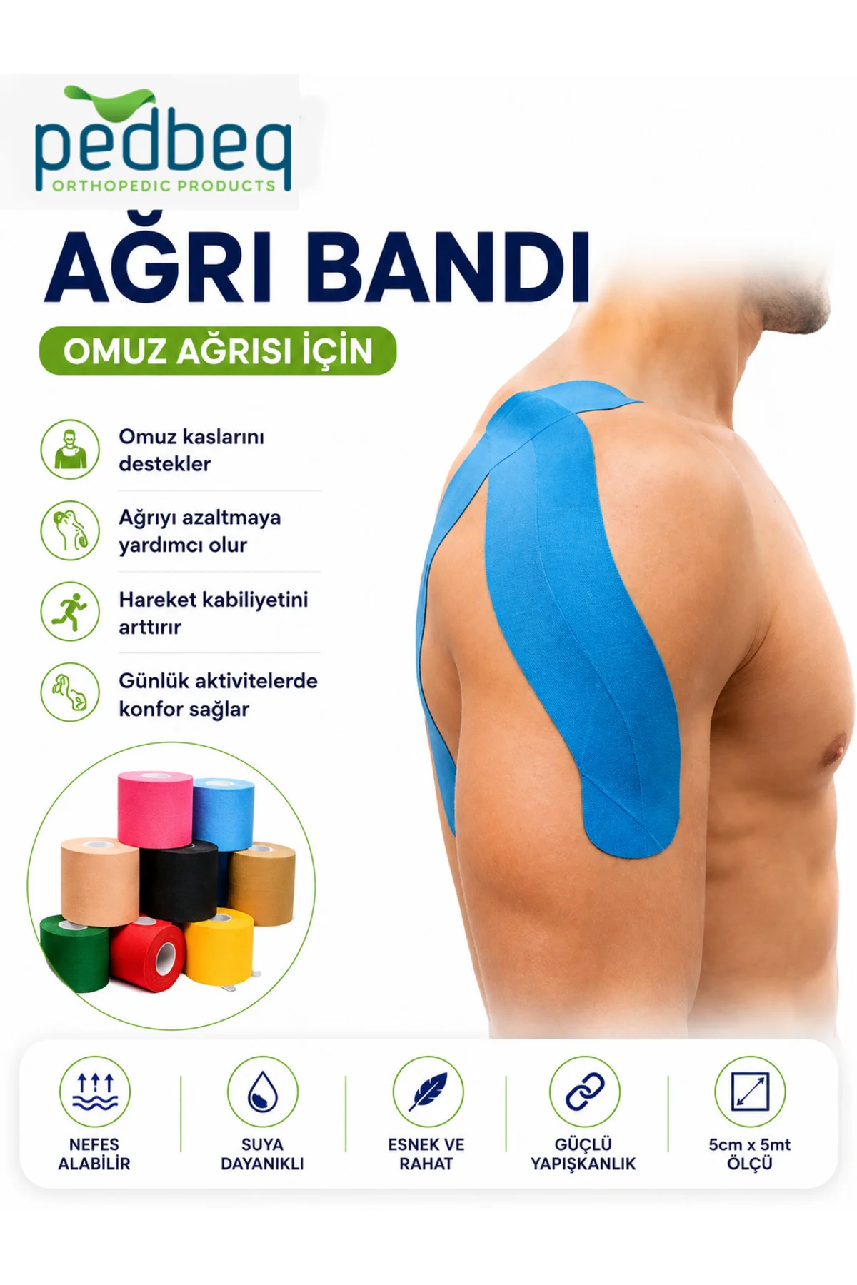 KINESIOLOGY BANT 5 CM*5 MT AĞRI BANDI