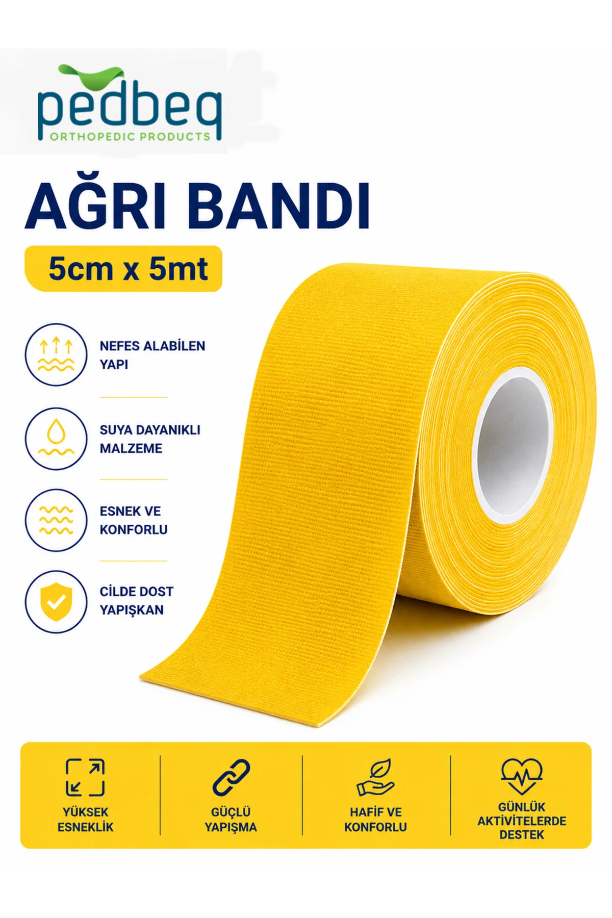 KINESIOLOGY BANT 5 CM*5 MT AĞRI BANDI