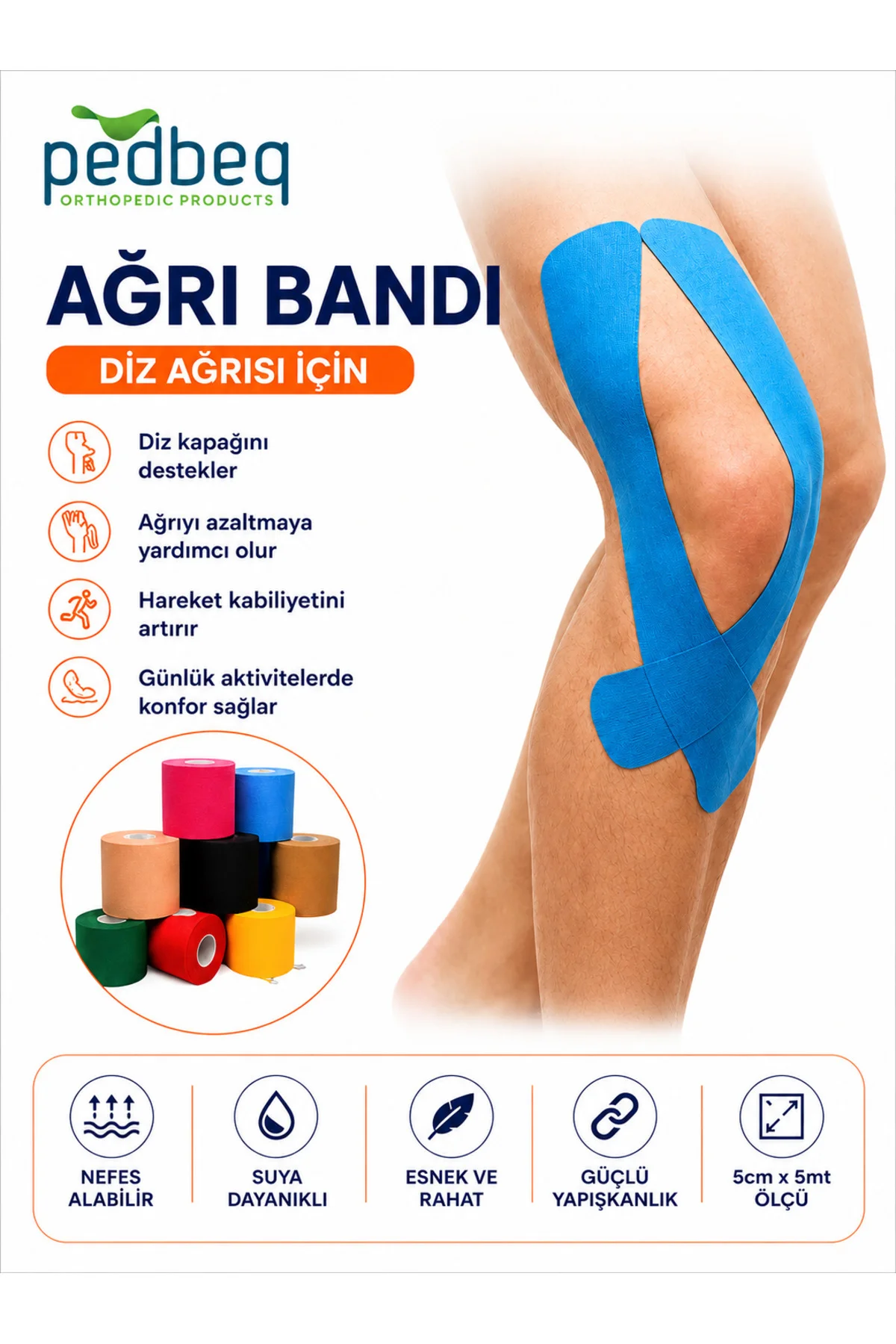 KINESIOLOGY BANT 5 CM*5 MT AĞRI BANDI