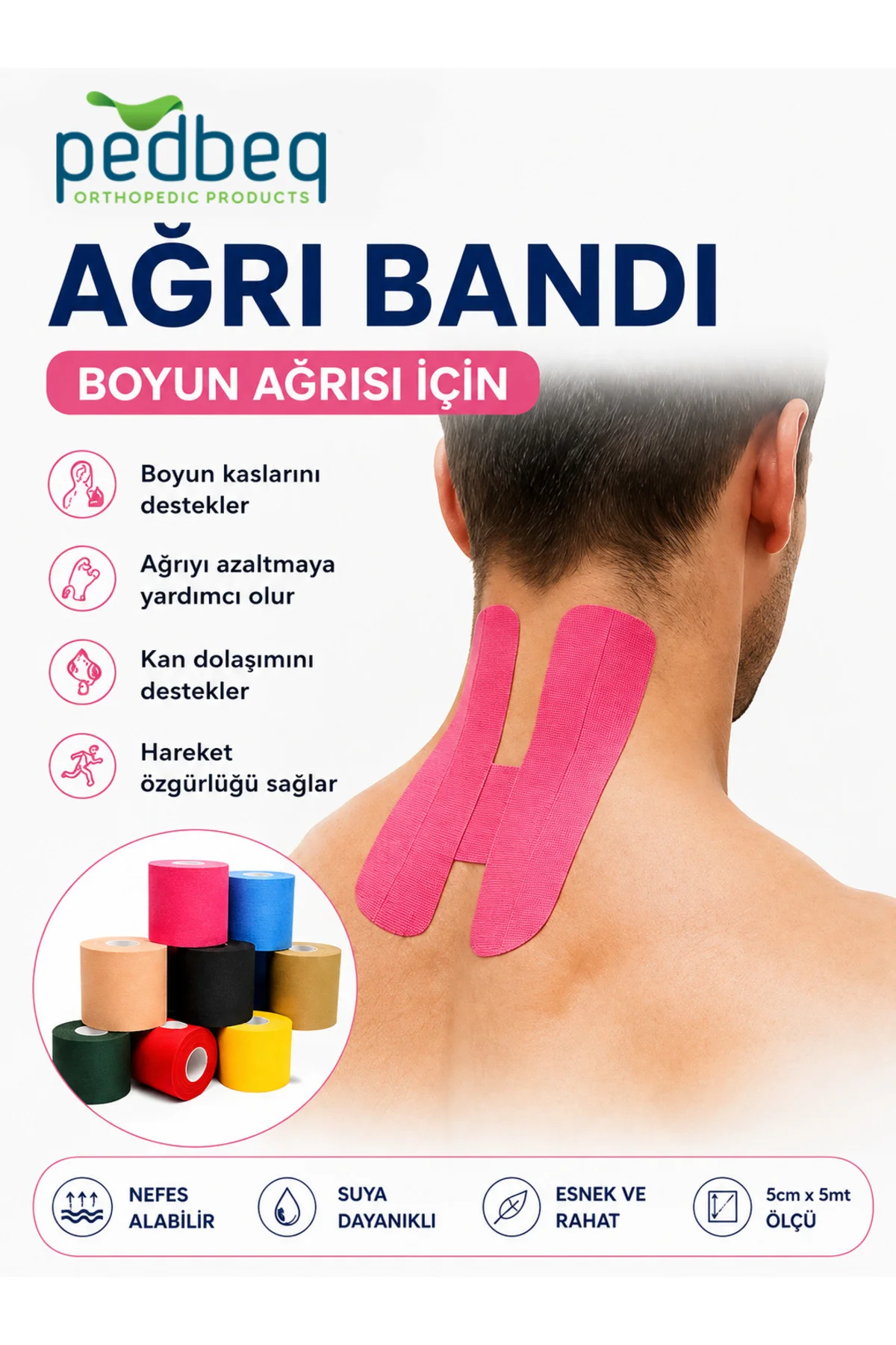 KINESIOLOGY BANT 5 CM*5 MT AĞRI BANDI
