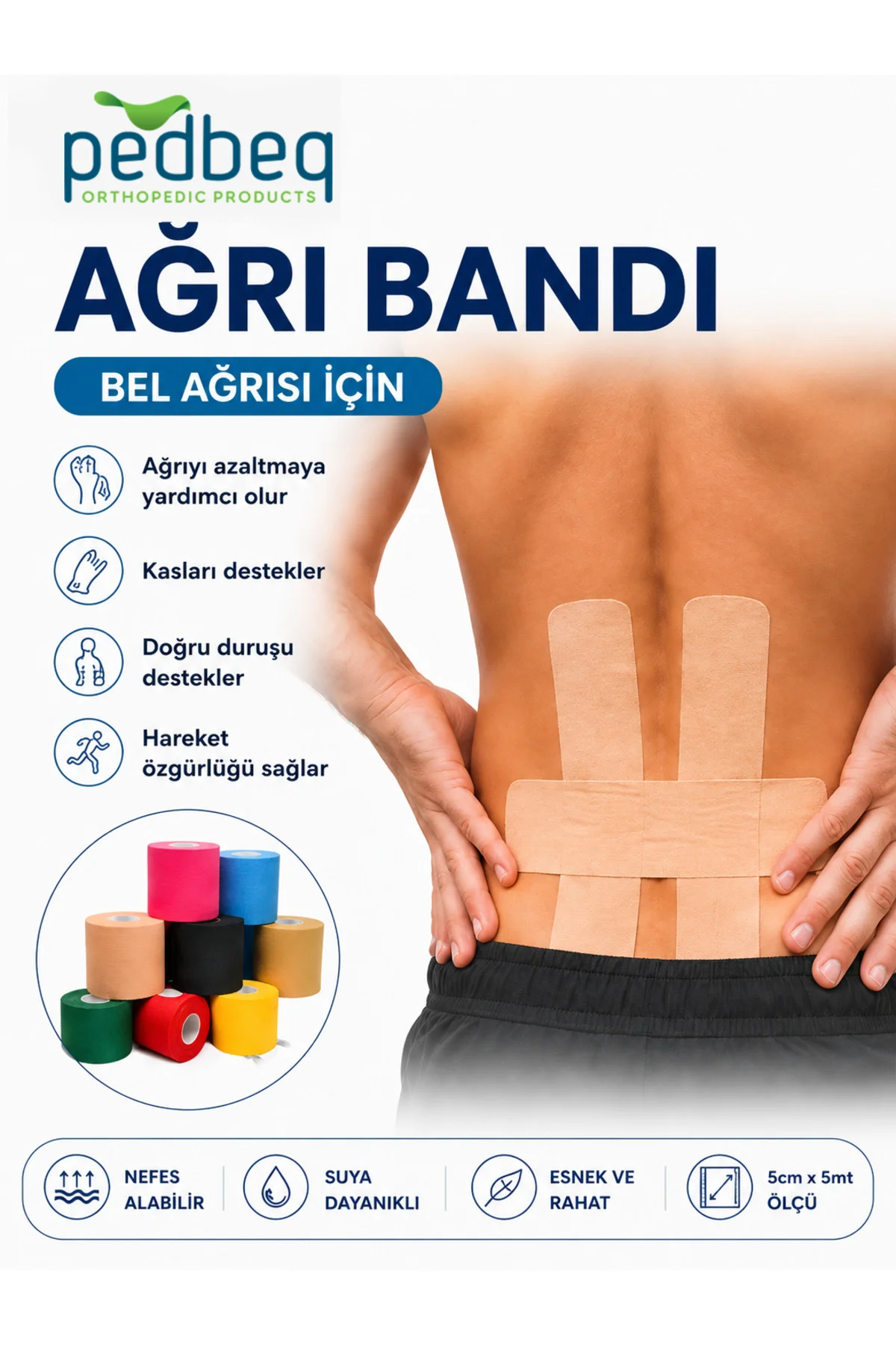 KINESIOLOGY BANT 5 CM*5 MT AĞRI BANDI