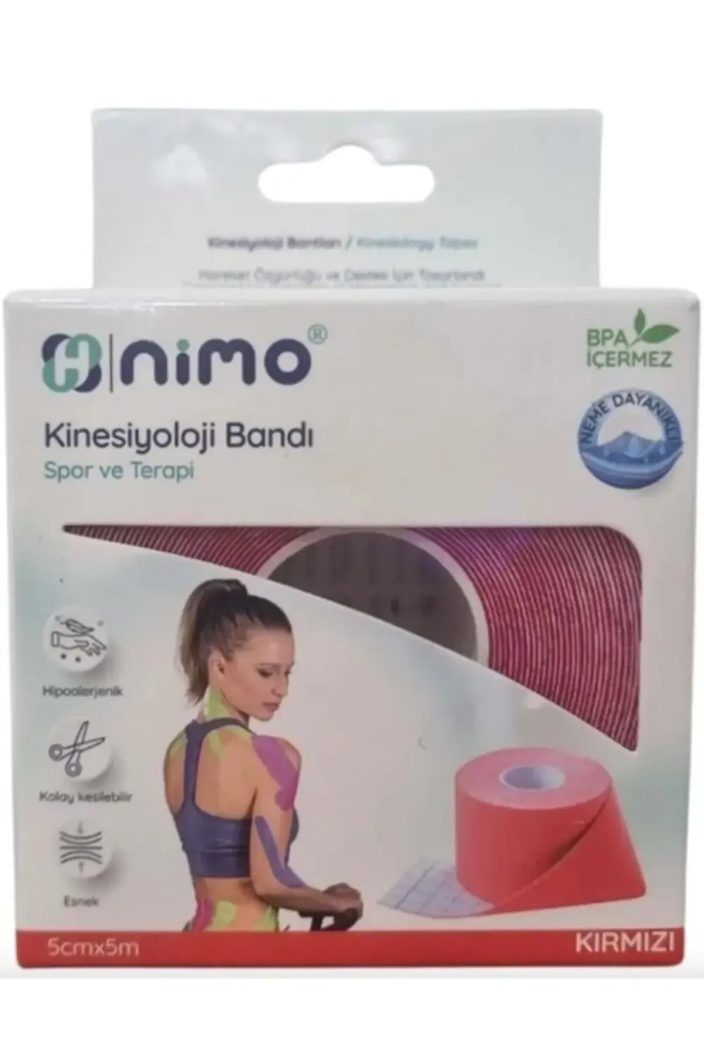 Kinesiyoloji Ağrı Bandı (Kırmızı) 5Cmx 5M