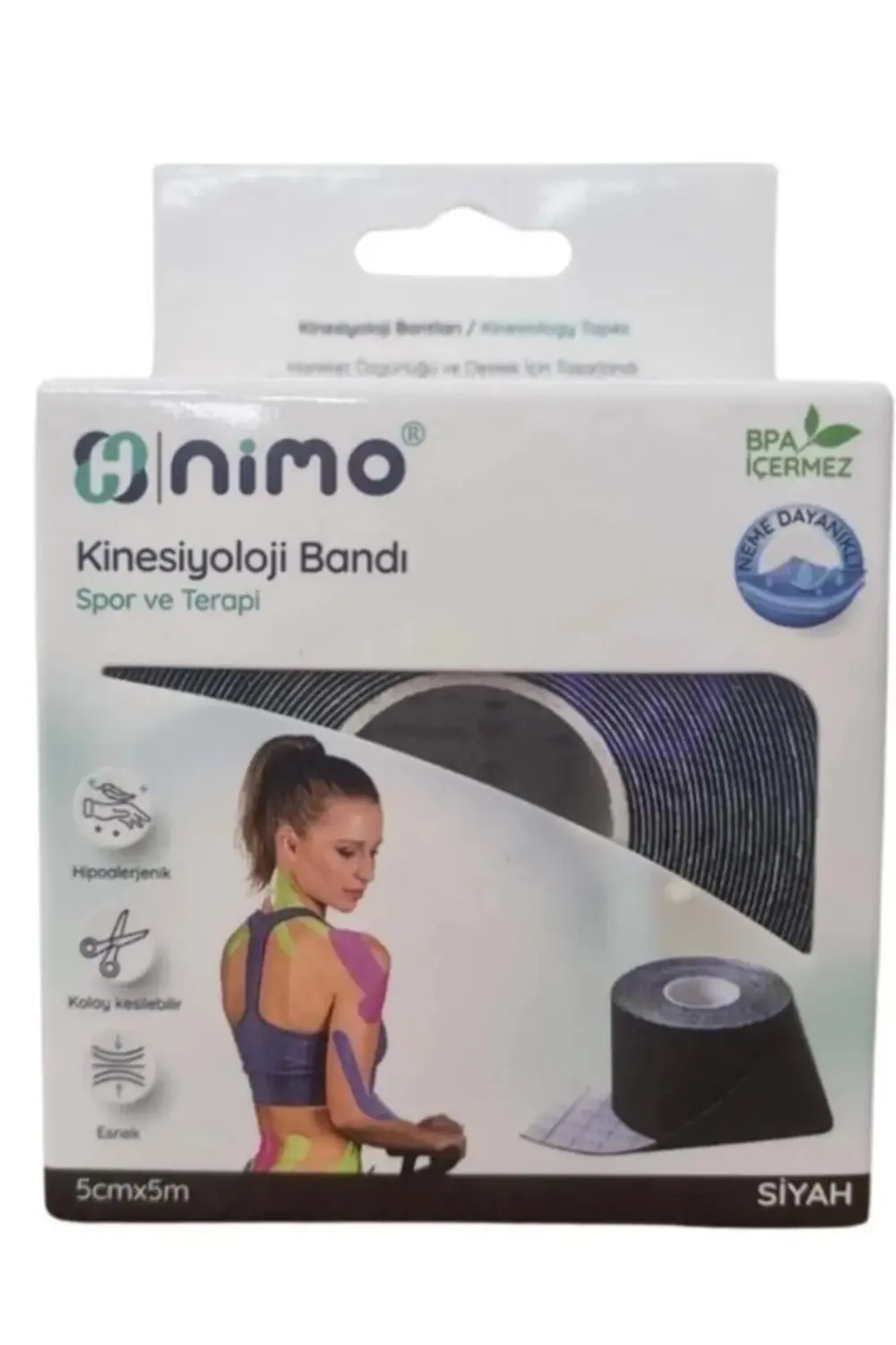 Kinesiyoloji Bandı (Ağrı Bandı) 5cm*5m Siyah