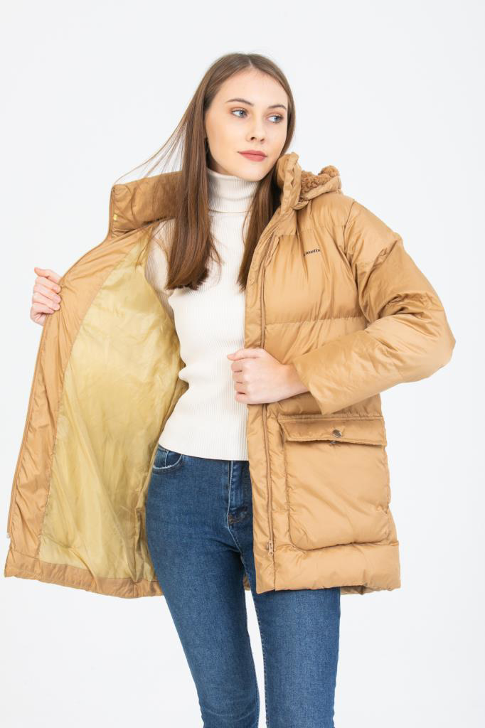 Kinetix  Bella Coat Kamel Günlük Kadin Şişme Kaban