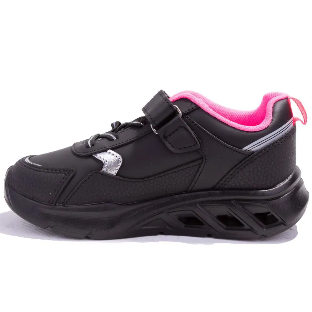 Kinetix Fergus Pu Siyah Fuşya Ortopedik Günlük Kız Çocuk Spor Aya