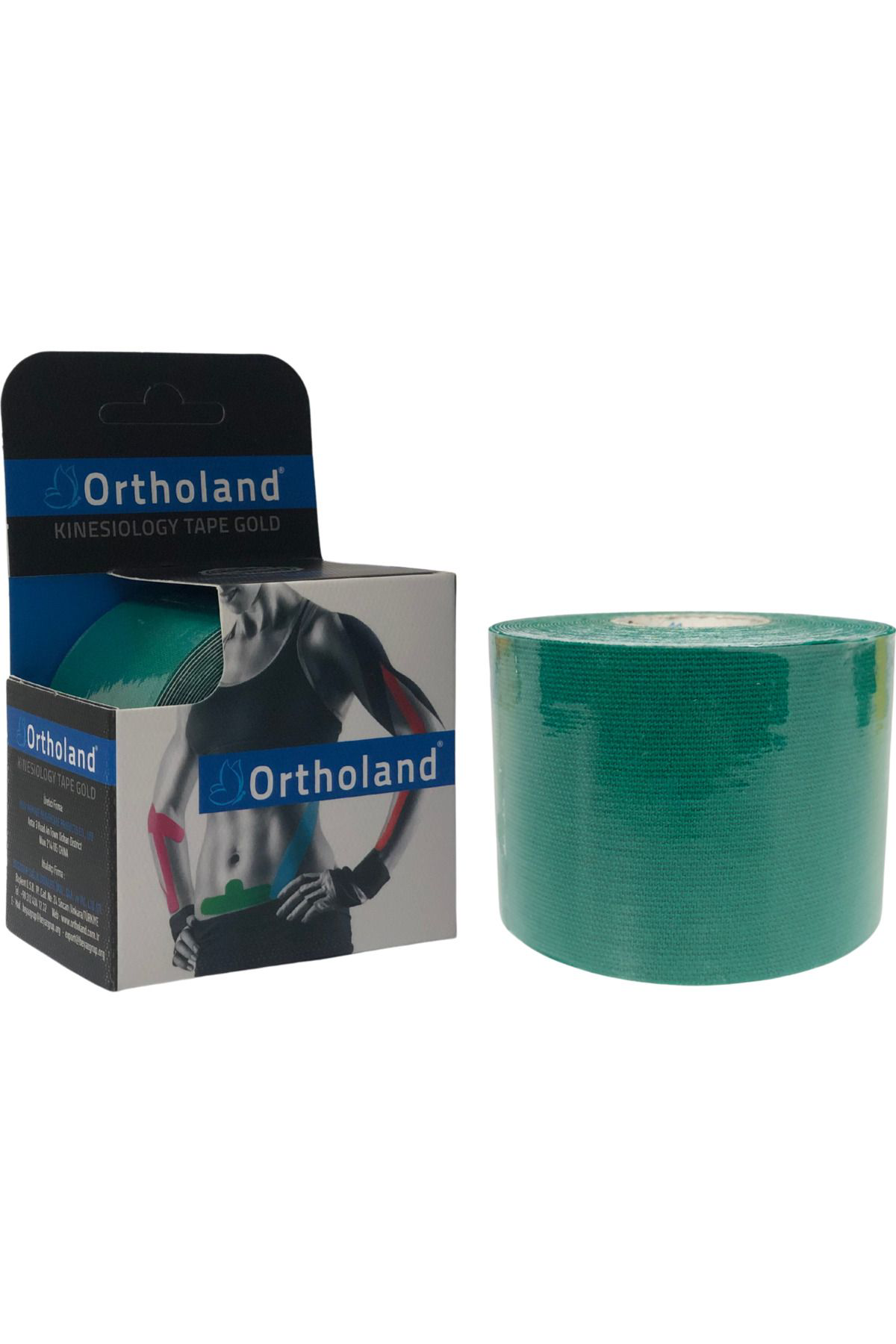 Ortholand Kinezyo Bandı, Spor Kas Ağrı 5Cm*5Mt Koyu Yeşil