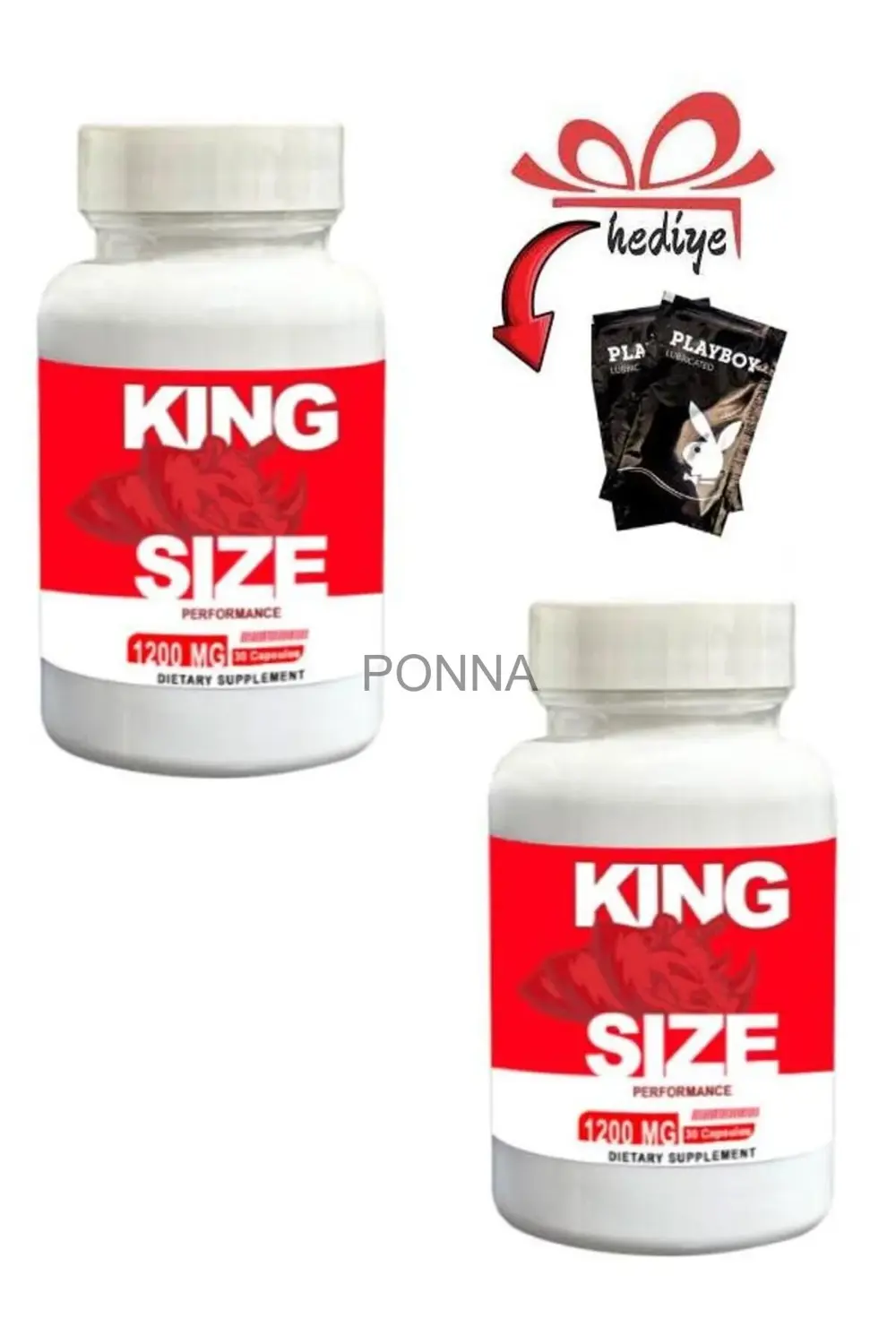 King Size Erkek Geliştirici Destekleyici 30'lu x 2 ad.+ Kayganlaş
