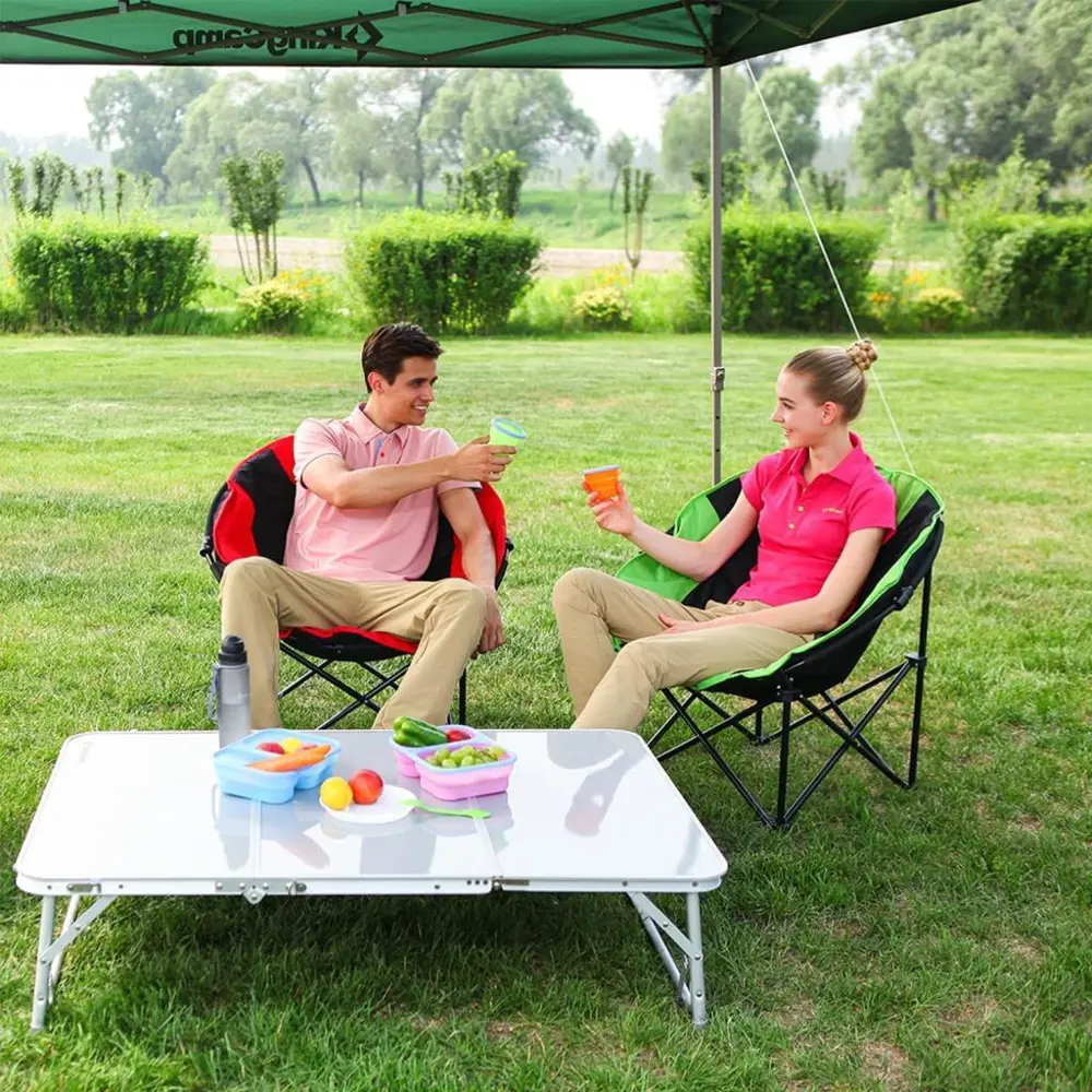 KingCamp Moon Kamp Sandalyesi Siyah Kırmızı