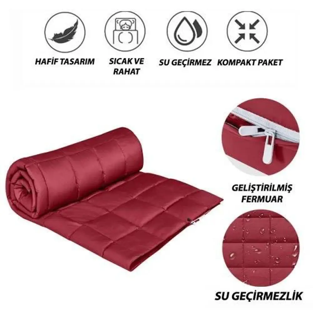 KingCamp Smart 540 Giyilebilir Panço Kamp Battaniyesi Kırmızı