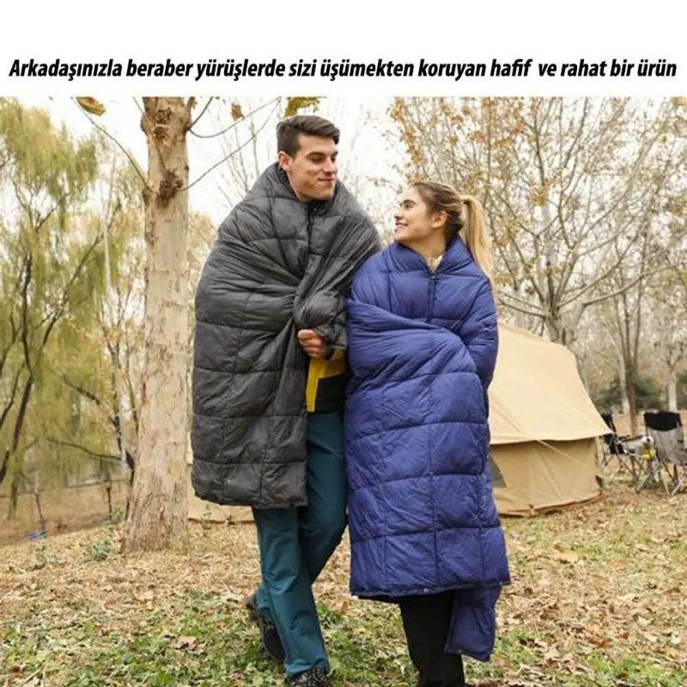 KingCamp Smart 540 Giyilebilir Panço Kamp Battaniyesi Kırmızı