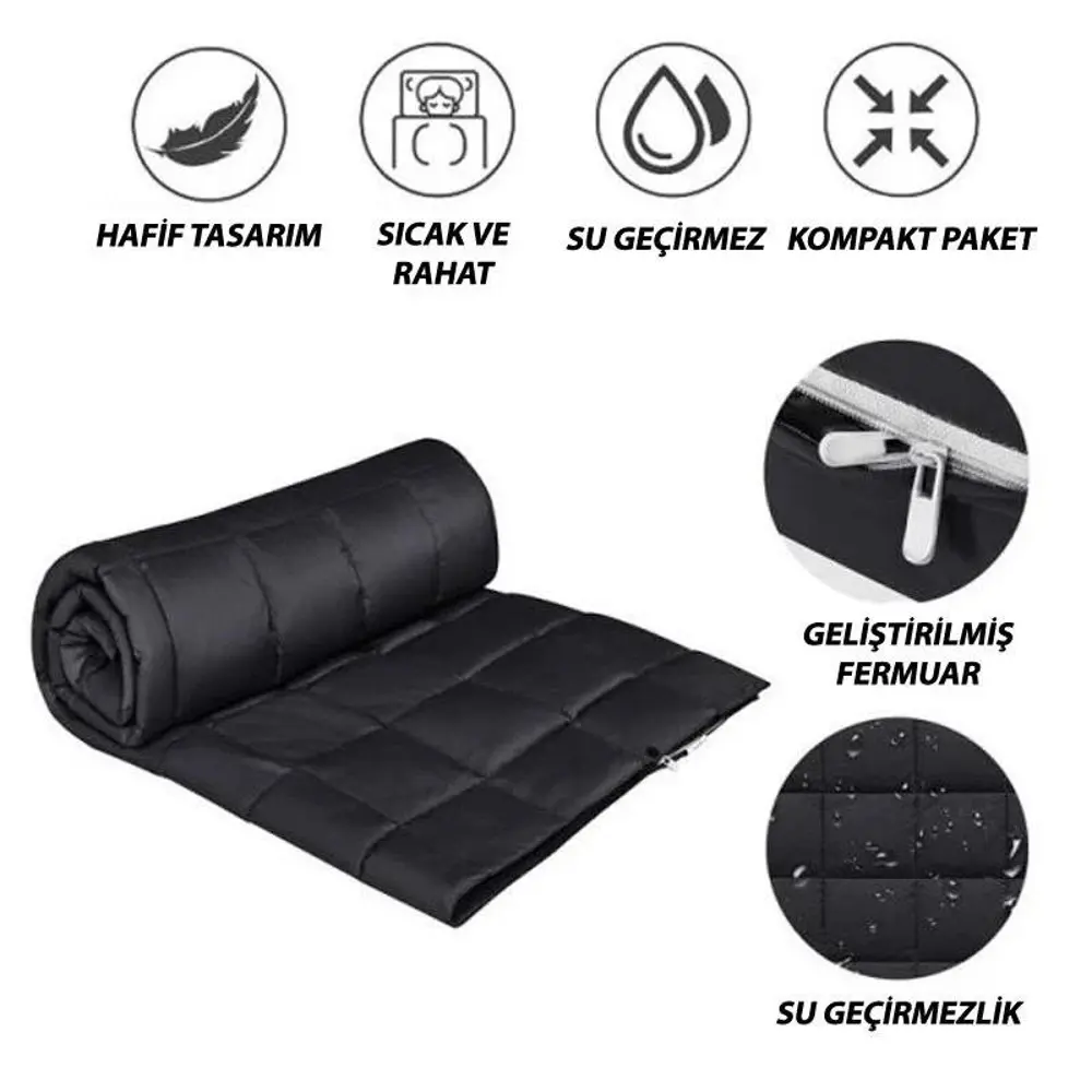 KingCamp Smart 540 Giyilebilir Panço Kamp Battaniyesi Siyah
