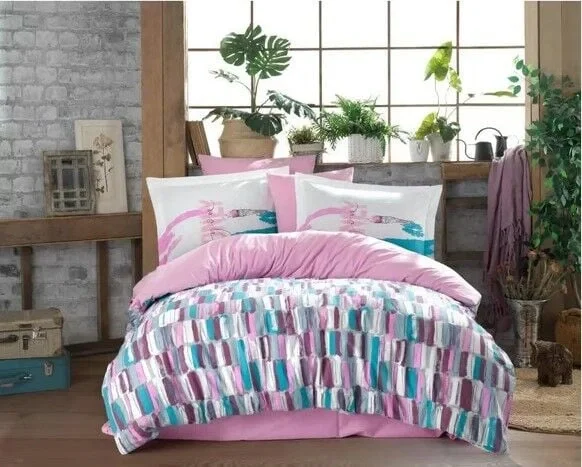 Kingsize Poplin Nevresim Mikado Pembe