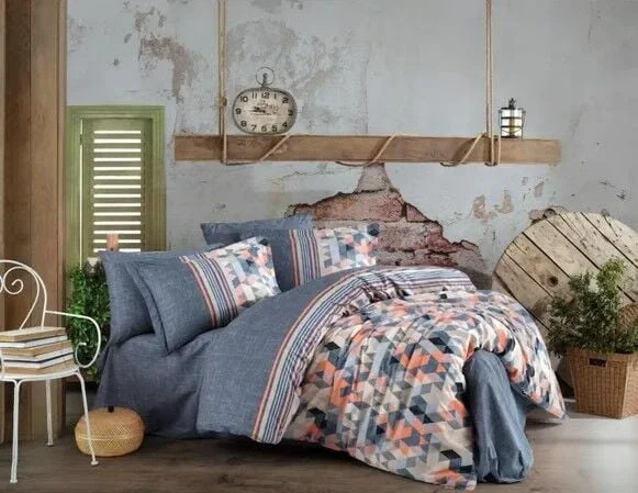 Kingsize Poplin Nevresim Arella Oranj