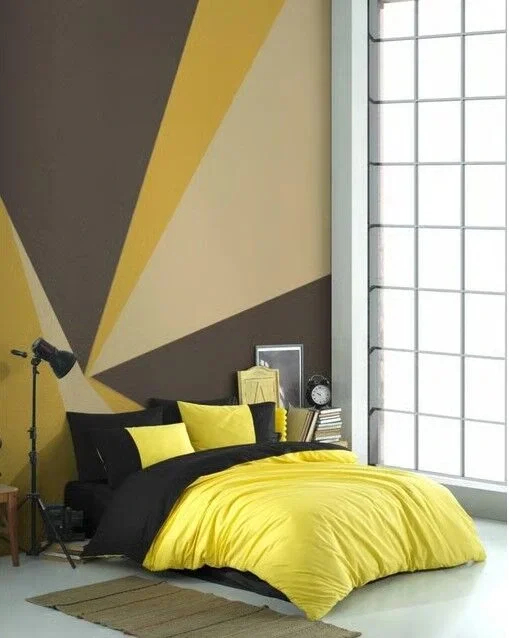 Kingsize Poplin Nevresim Diamond Sarı Siyah