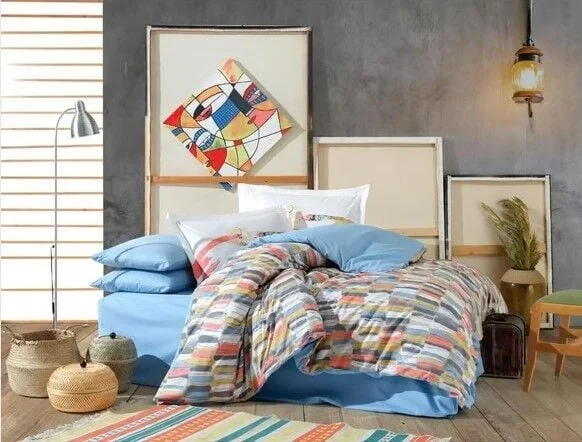 Kingsize Poplin Nevresim Mikado Hardal
