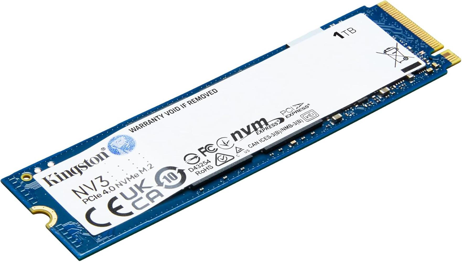 Kingston 1TB NV3 M.2 2280 NVMe SSD | PCIe 4.0 Gen 4x4 | Up to 600