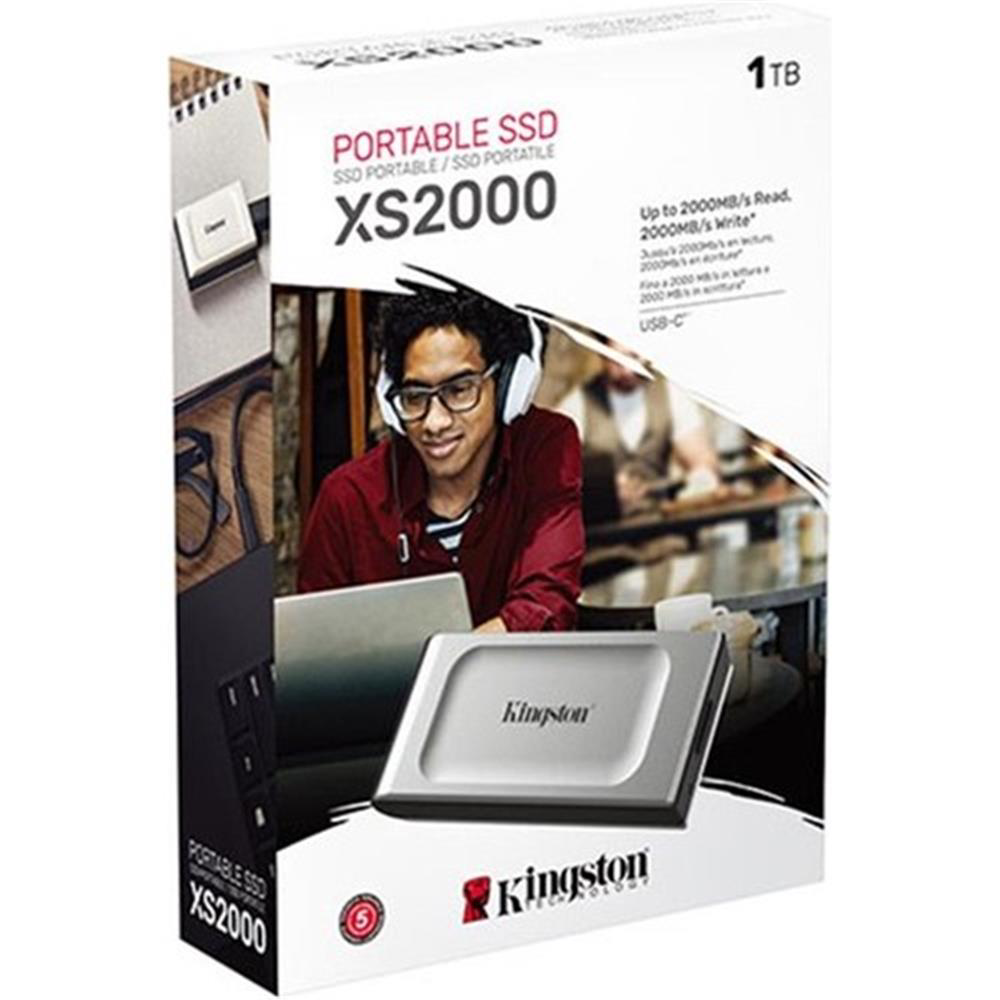 Kingston 1TB XS2000 Mini USB 3.2 Gen 2.2 Type C Gri Taşınabilir S