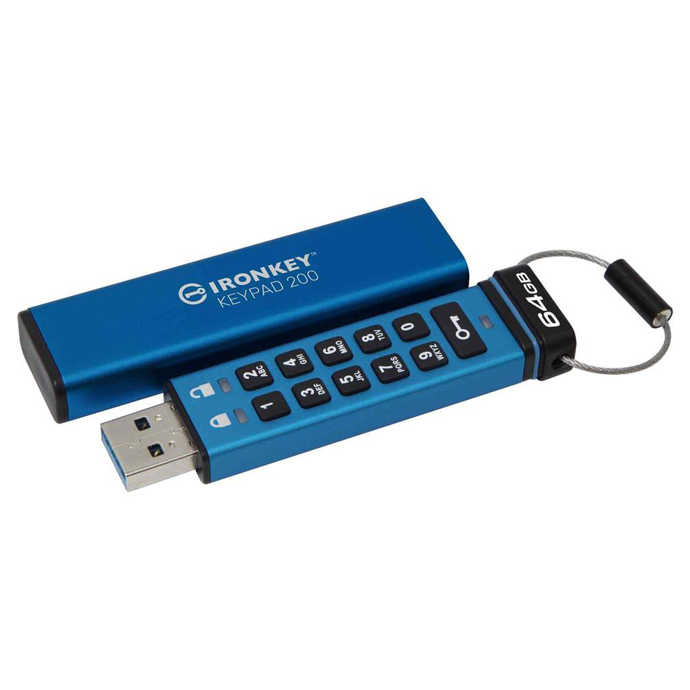 Kingston IKKP200-64GB 64GB IronKey Keypad 200, FIPS 140-3 Lvl 3 (