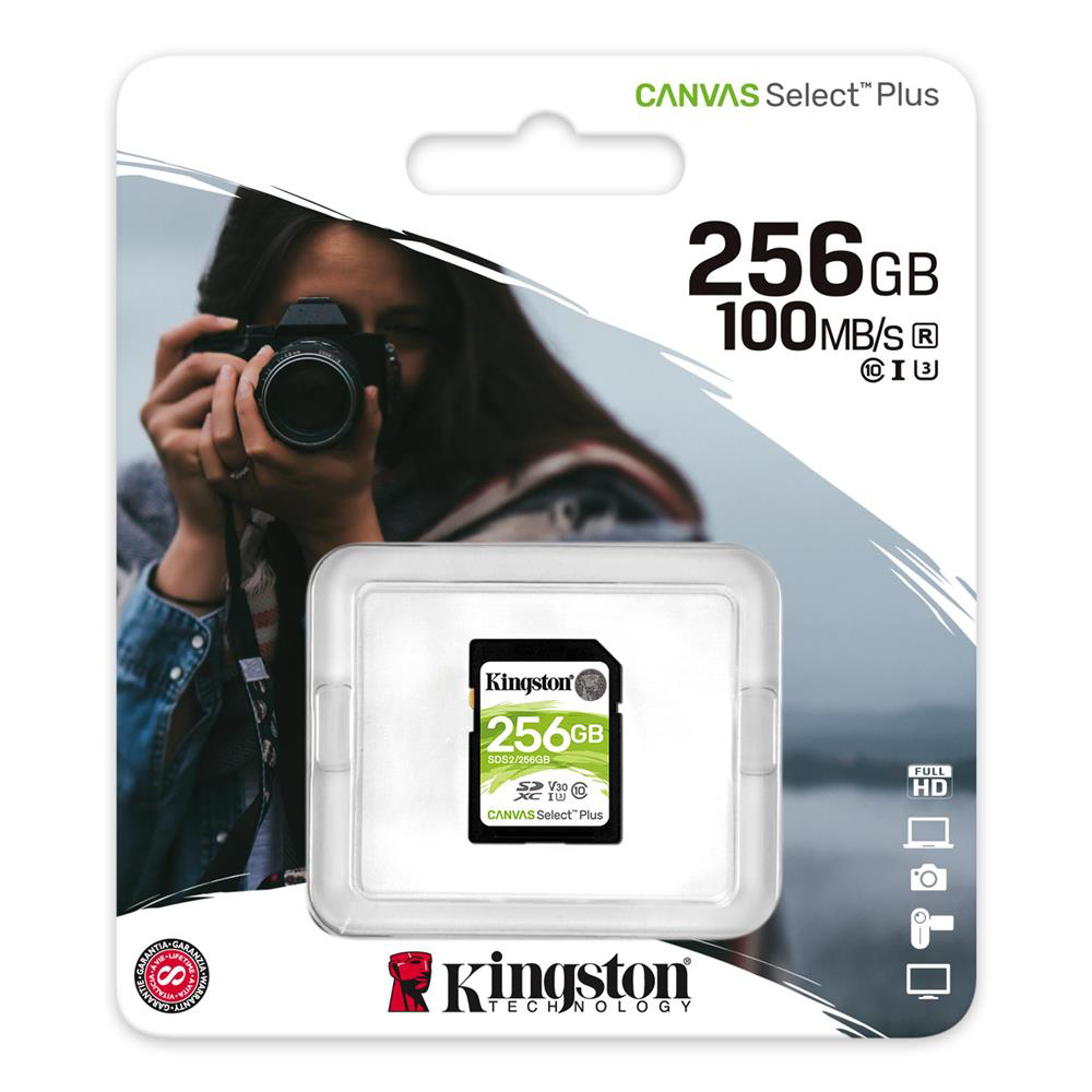 Kingston SDS2-256GB 256GB SDXC Canvas Select Plus 100R C10 UHS-I