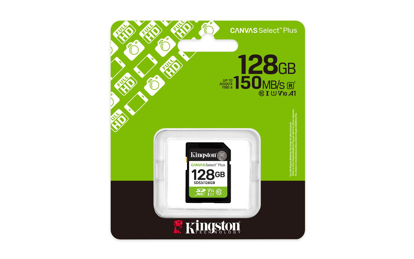 Kingston SDS3-128GB 128GB SDXC Canvas Select Plus Gen3 150MB-s C1