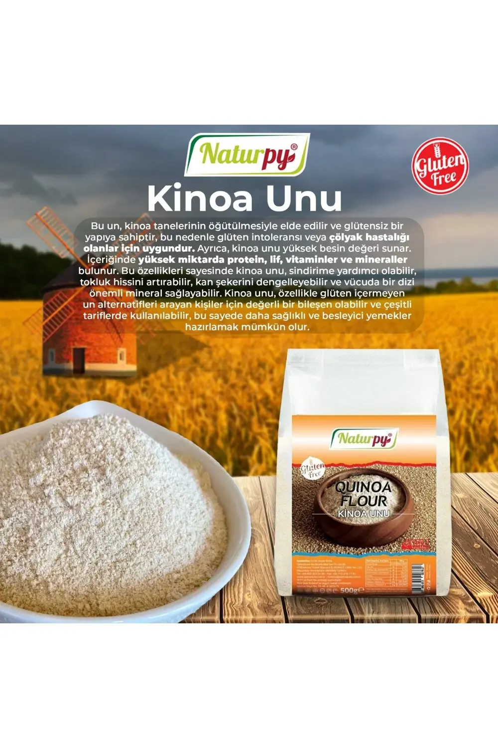 Naturpy Kinoa Unu 500 G -Quınoa Flour