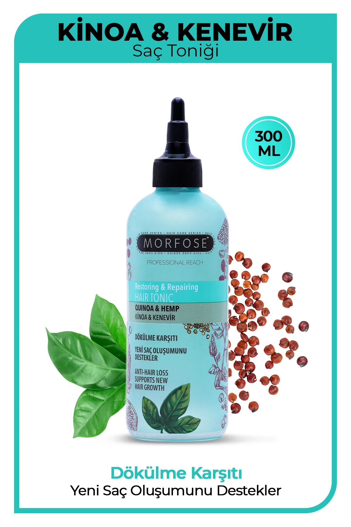 Kinoa ve Kenevir İçeren Dökülme Karşıtı Saç Toniği 300 ml