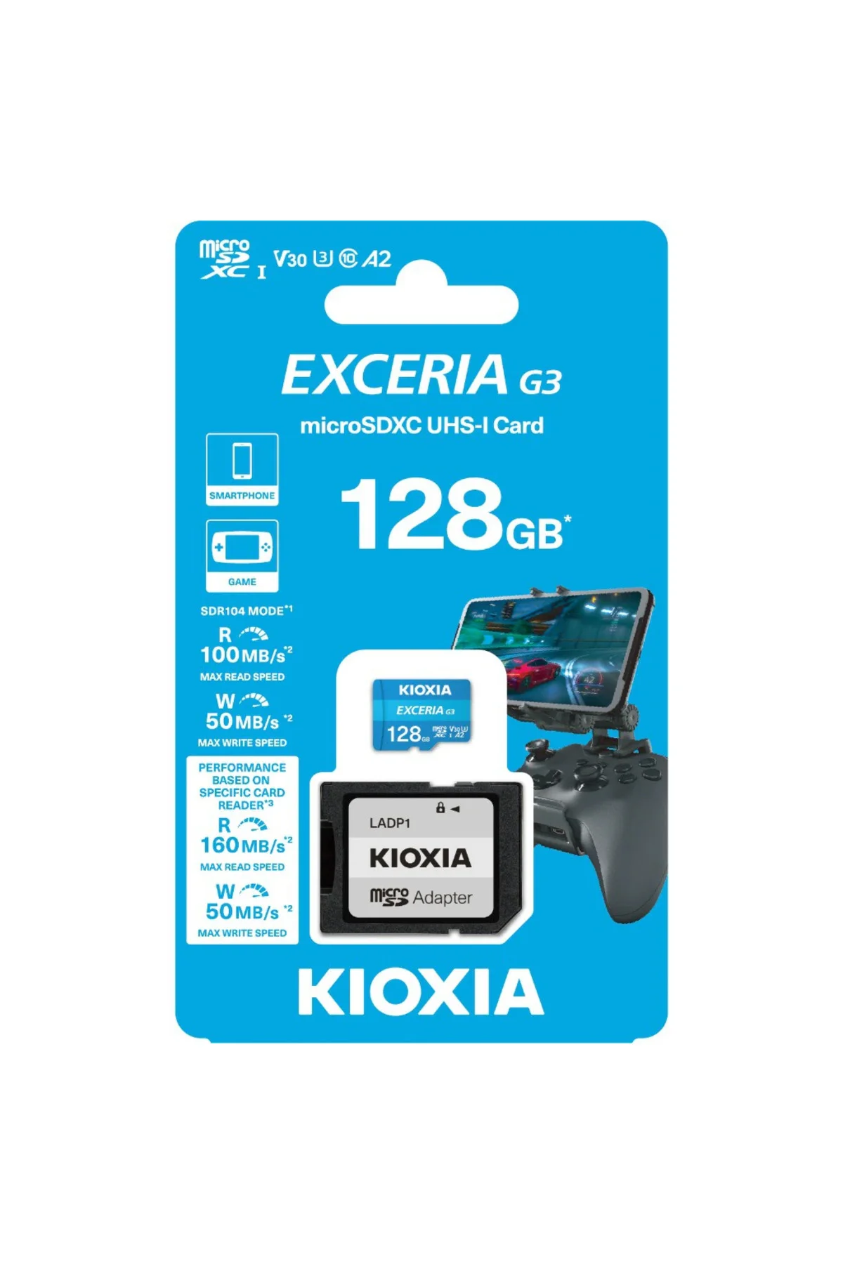 KIOXIA 128GB ExceriaG2, LMEX3L128GG2, A2 V30 4K, CL10, 160Mb/s, M