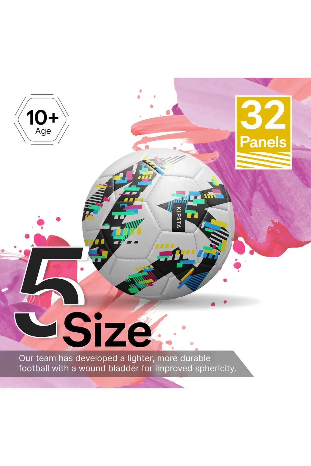 Kipsta Öğretici Futbol Topu - 5 Numara - Beyaz / Siyah - Learning