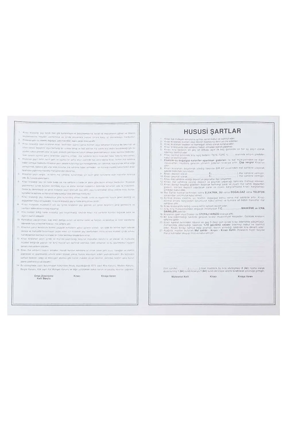 Kira Kontratı 100'Lü Paket