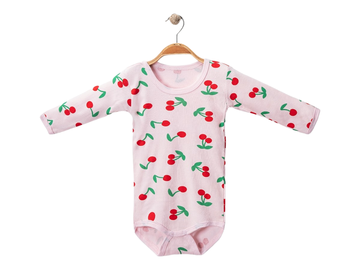 Kiraz Baskılı Çıtçıtlı Atlet Badi