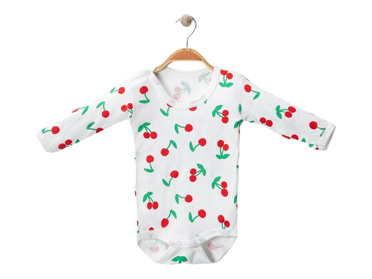 Kiraz Baskılı Çıtçıtlı Atlet Badi