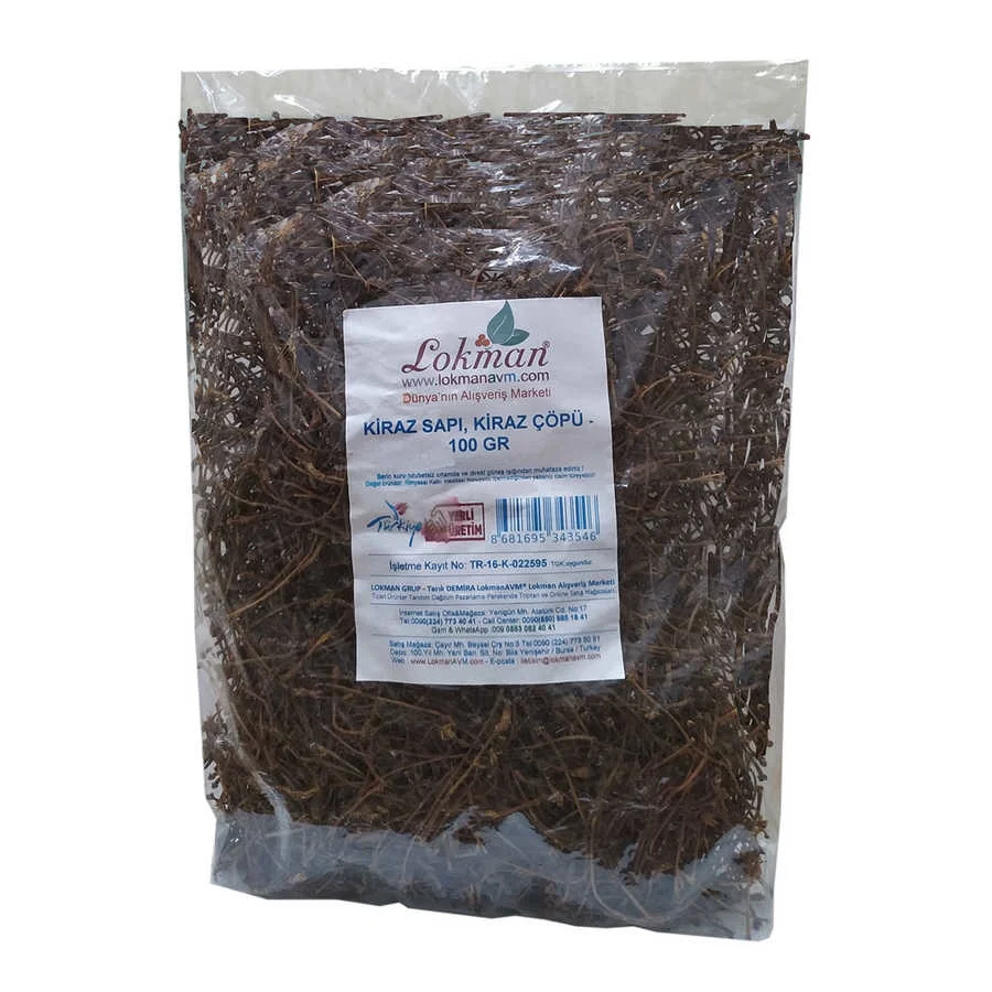 Kiraz Sapı Çayı - Kiraz Çöpü 100 Gr, Ürik Asit Düşürücü Doğal Bitki Çayı
