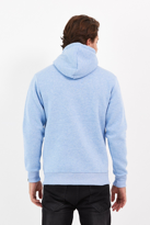Kırçıllı Buz Mavisi Kanguru Cepli Kapüşonlu Sweatshirt 1205 - KIR