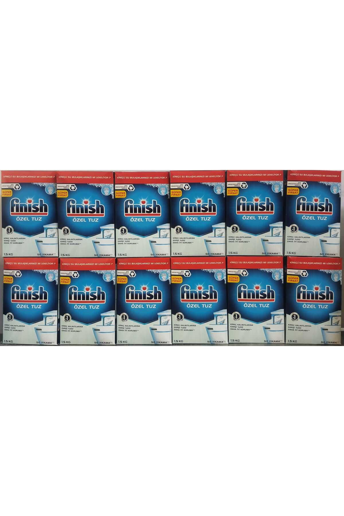 Finish Kireç Kalintilarina Karşi Koruyucu Bulaşik Makinesi Tuzu 18000 G  (1.5Kğx12adet)