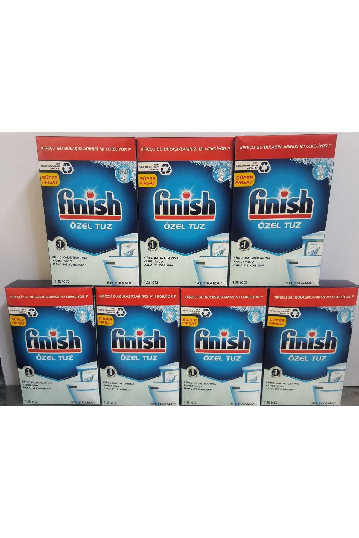 Finish Kireç Kalintilarina Karşi Koruyucu Bulaşik Makinesi Tuzu 10500 G (1.5Kğx7adet)