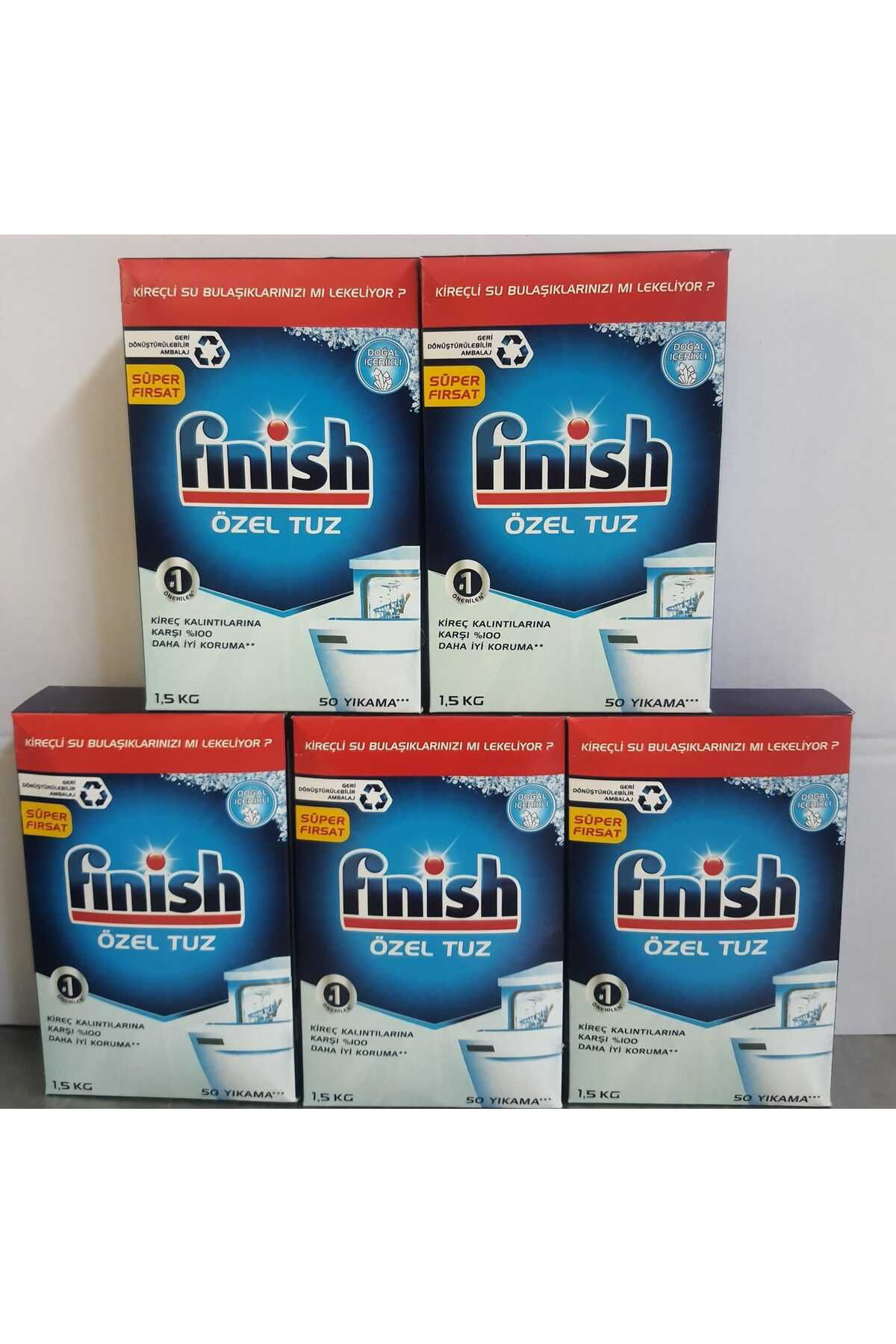 Finish Kireç Kalintilarina Karşi Koruyucu Bulaşik Makinesi Tuzu 7500 G (1.5Kğx5adet)