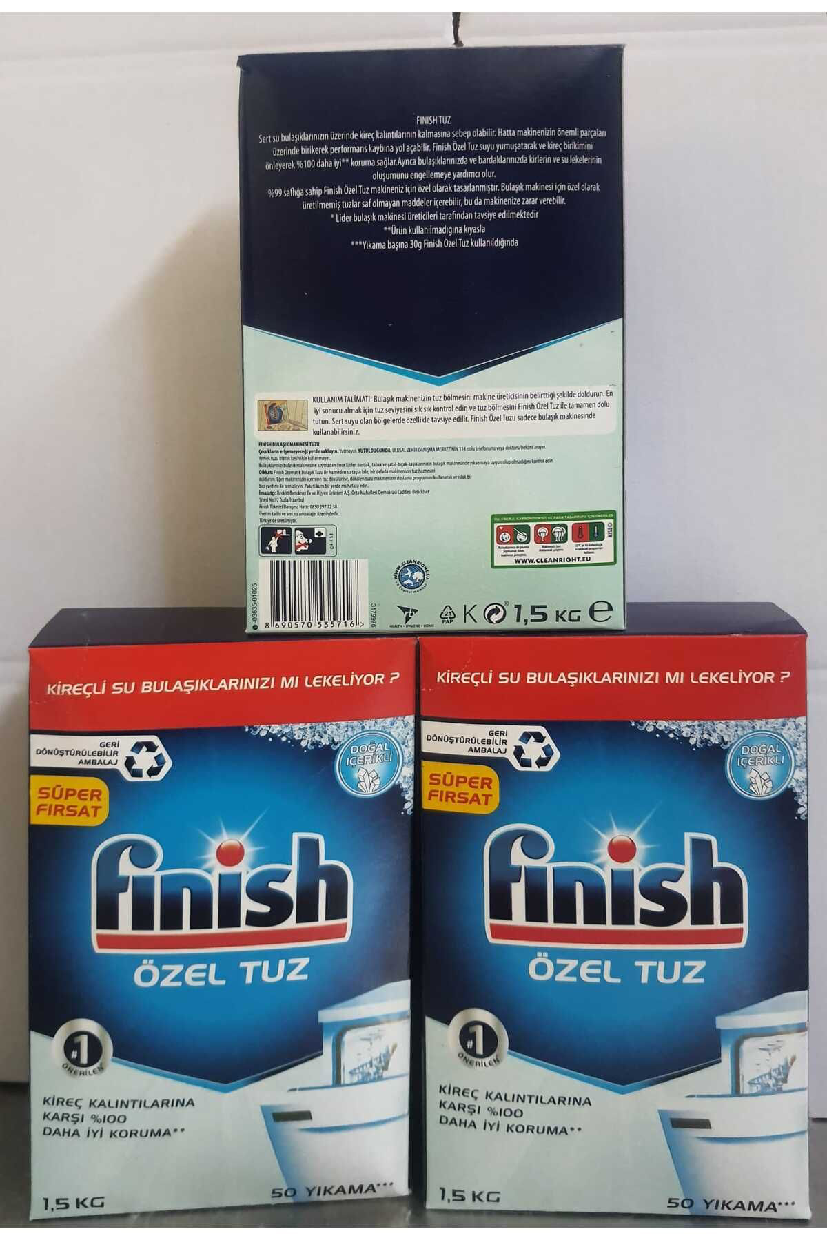 Finish Kireç Kalintilarina Karşi Koruyucu Bulaşik Makinesi Tuzu 4500 G (1.5Kğx3adet)