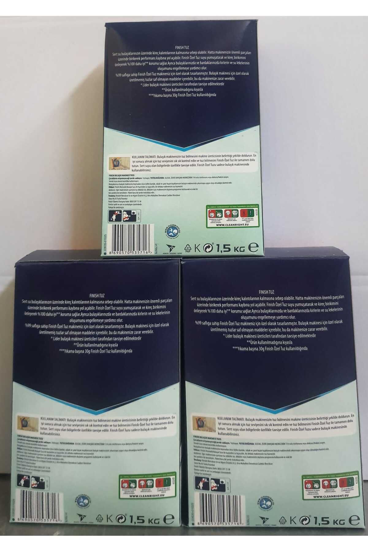 Finish Kireç Kalintilarina Karşi Koruyucu Bulaşik Makinesi Tuzu 4500 G (1.5Kğx3adet)