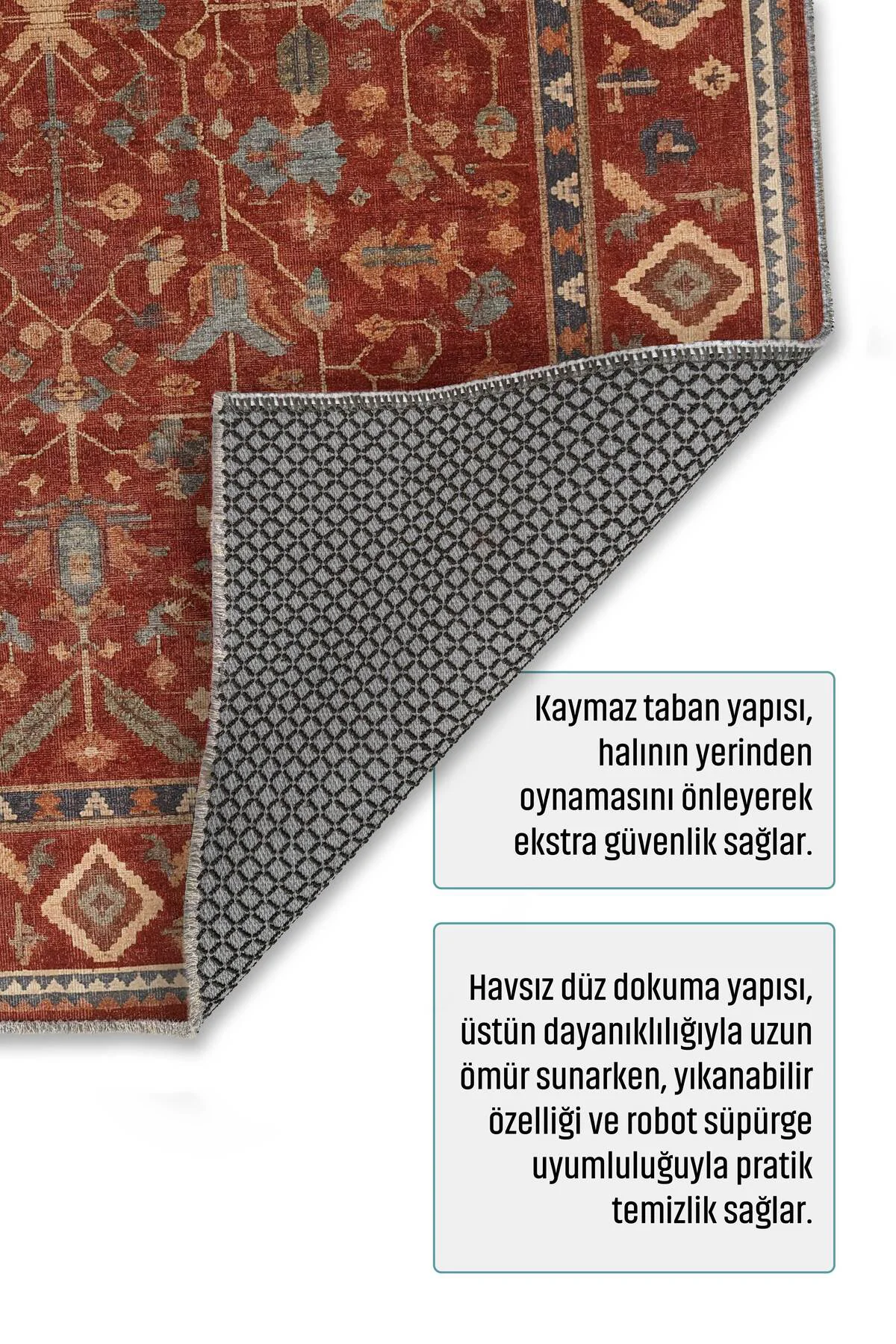 Kiremit Anadolu Kilim Şönil Halı Yolluk Kaymaz Yıkanabilir