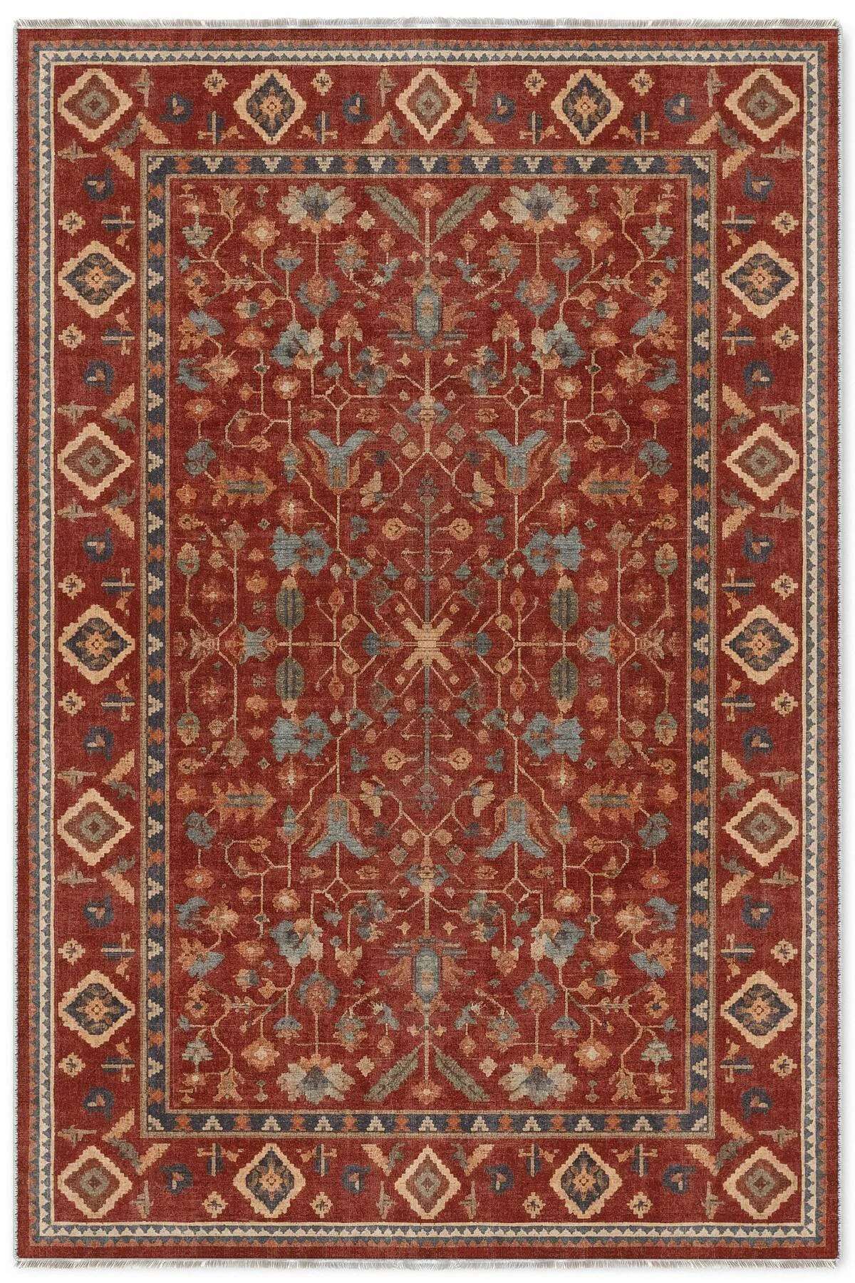 Kiremit Anadolu Kilim Şönil Halı Yolluk Kaymaz Yıkanabilir
