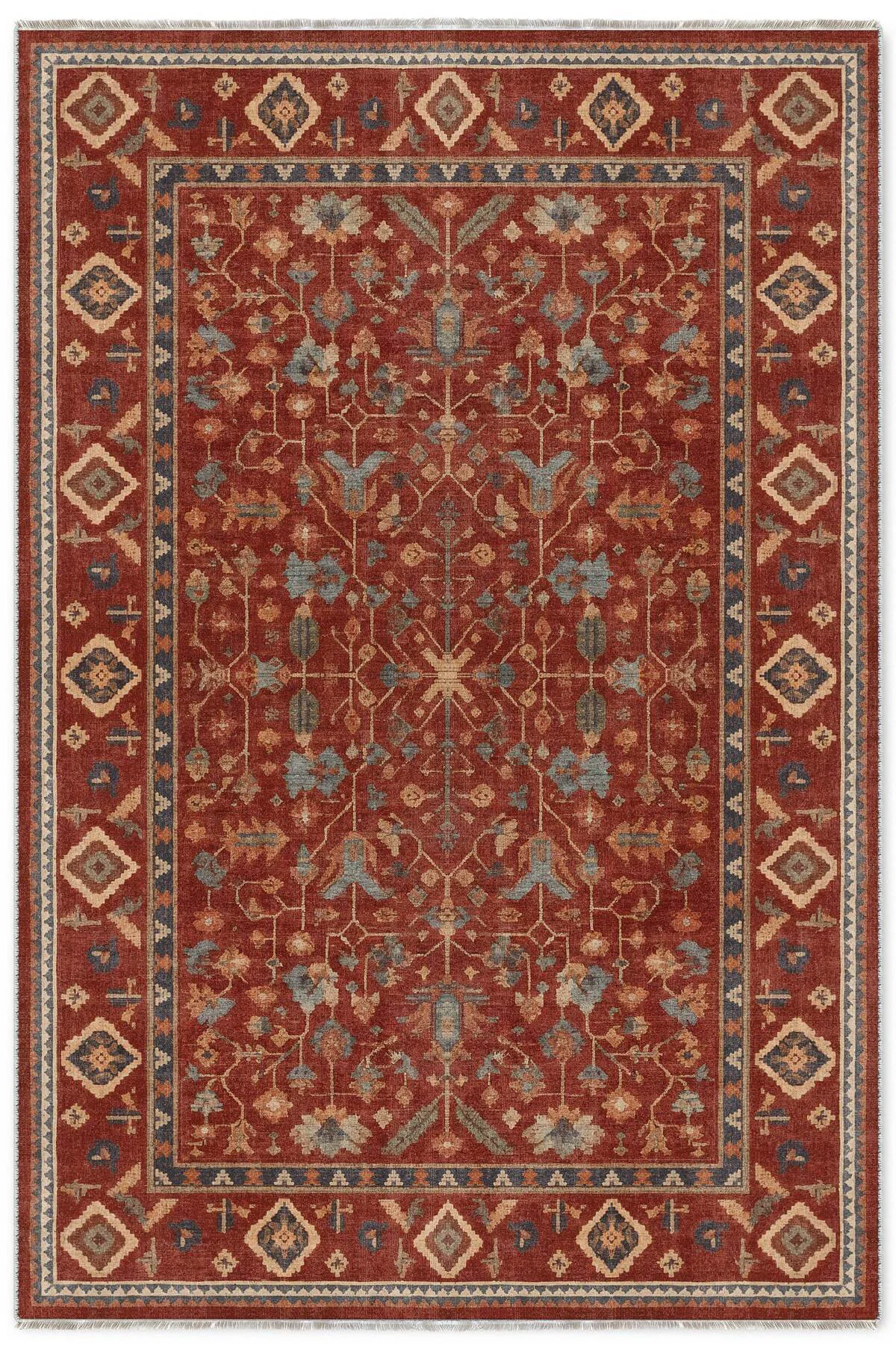 Kiremit Anadolu Kilim Şönil Halı Yolluk Kaymaz Yıkanabilir