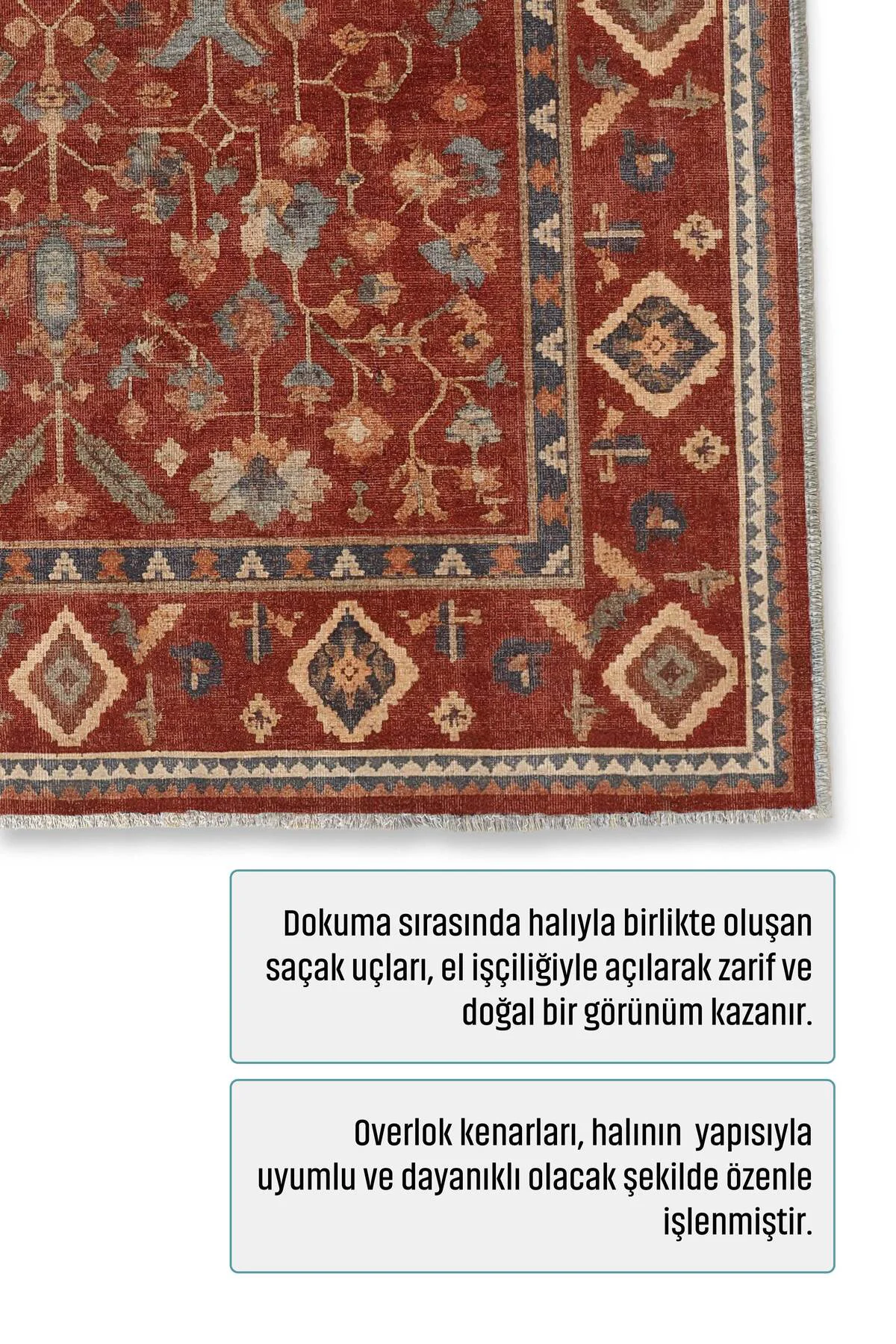 Kiremit Anadolu Kilim Şönil Halı Yolluk Kaymaz Yıkanabilir