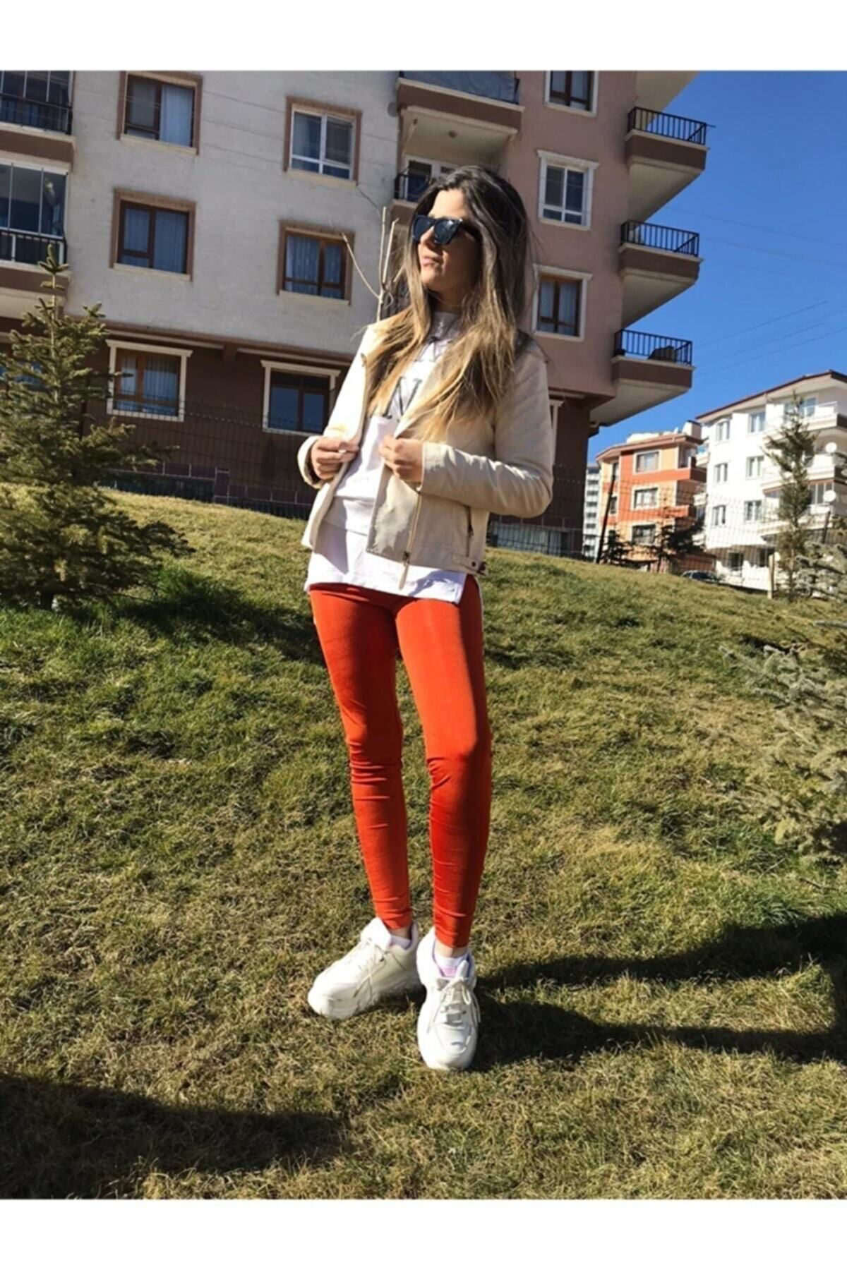 Özgür Collection Kiremit Renk Disco Tayt