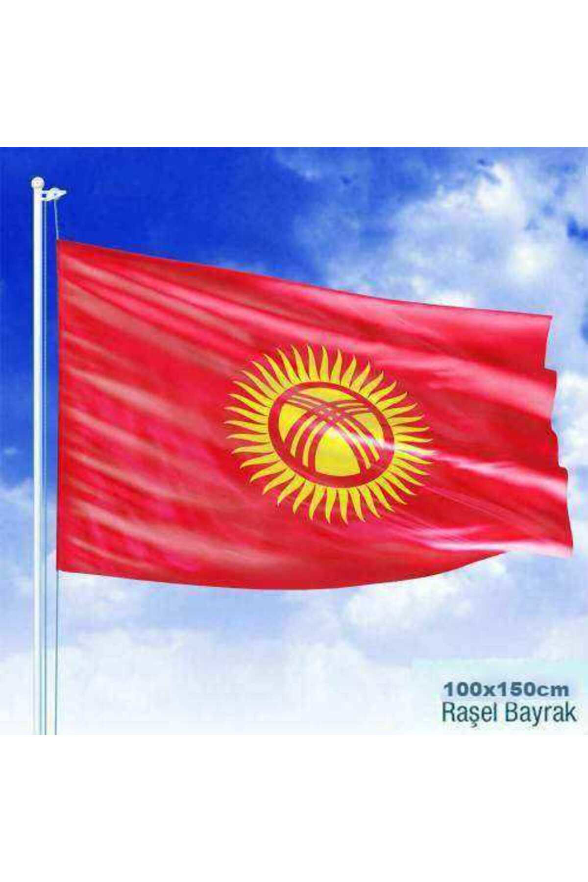 Kırgızistan Cumhuriyeti Bayrağı -Türk Devletleri - 100x150 cm