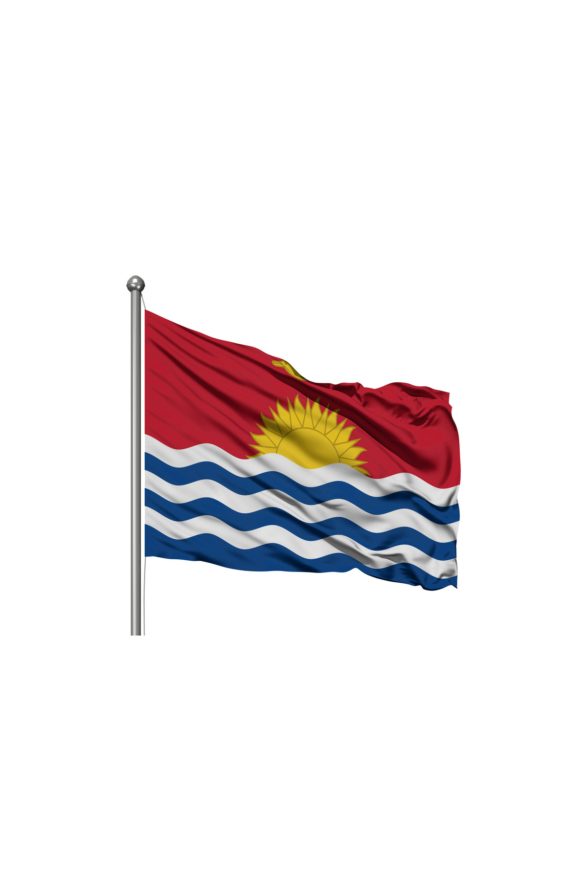 Kiribati Cumhuriyeti Devleti Bayrağı - Premium Raşel Kumaş 400x60