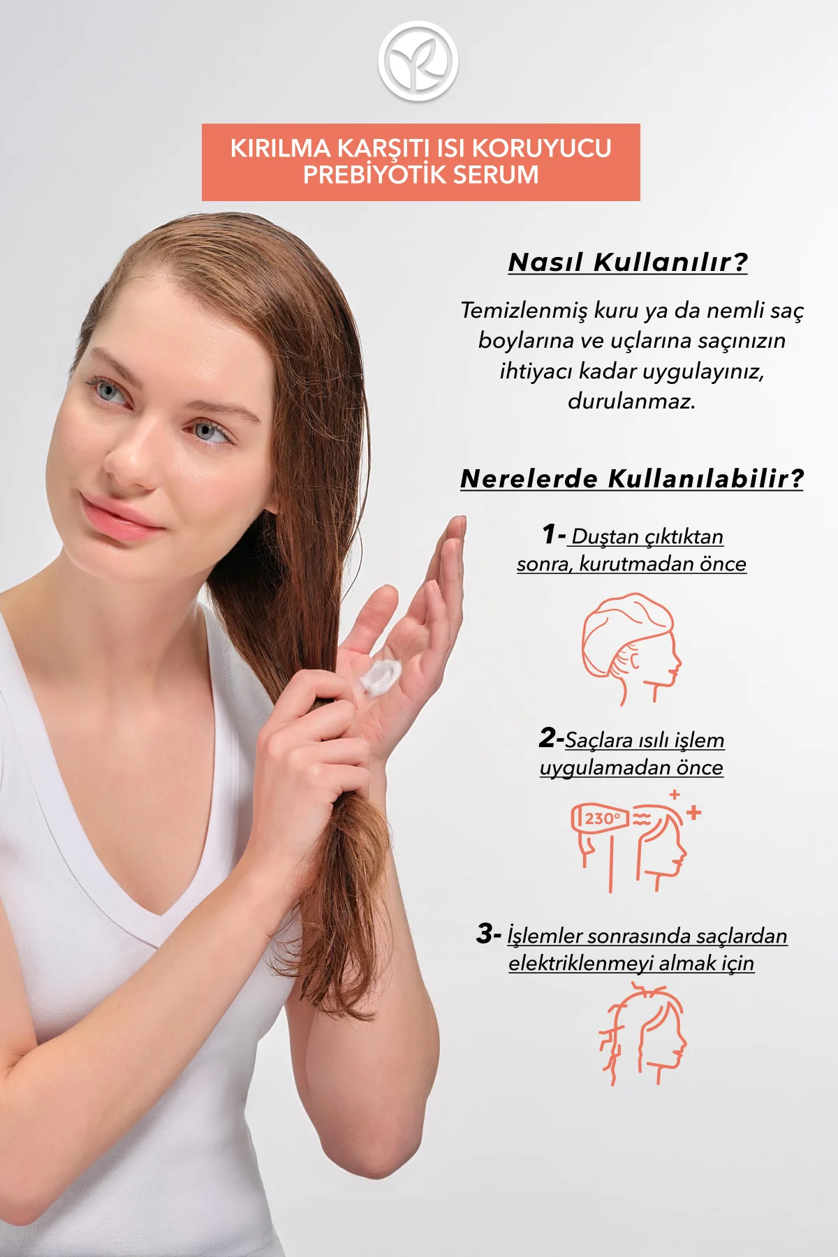 Kırılma Karşıtı Isı Koruyucu Prebiyotik Serum - Yıpranmış Saçlar 