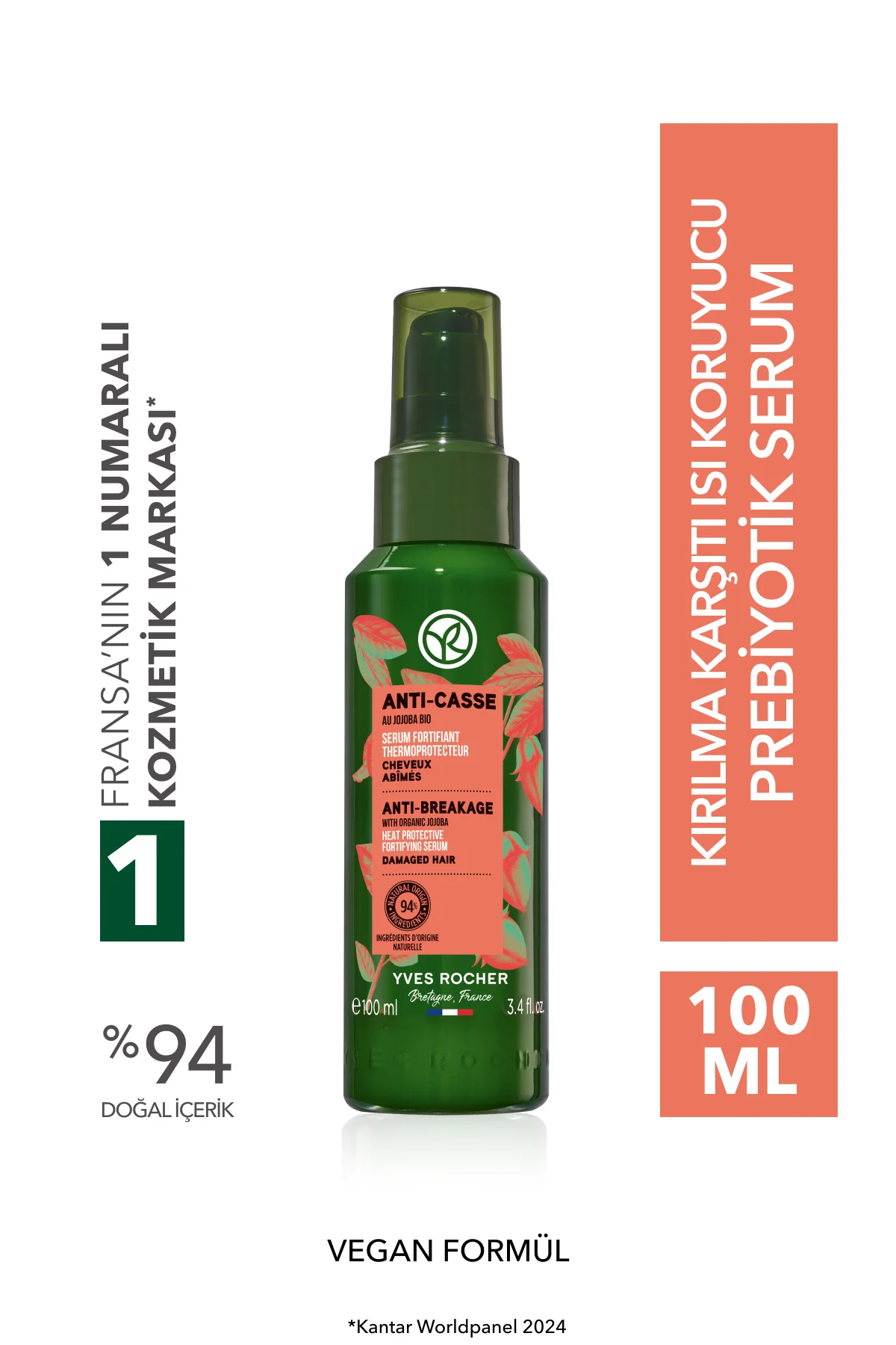 Kırılma Karşıtı Isı Koruyucu Prebiyotik Serum - Yıpranmış Saçlar 
