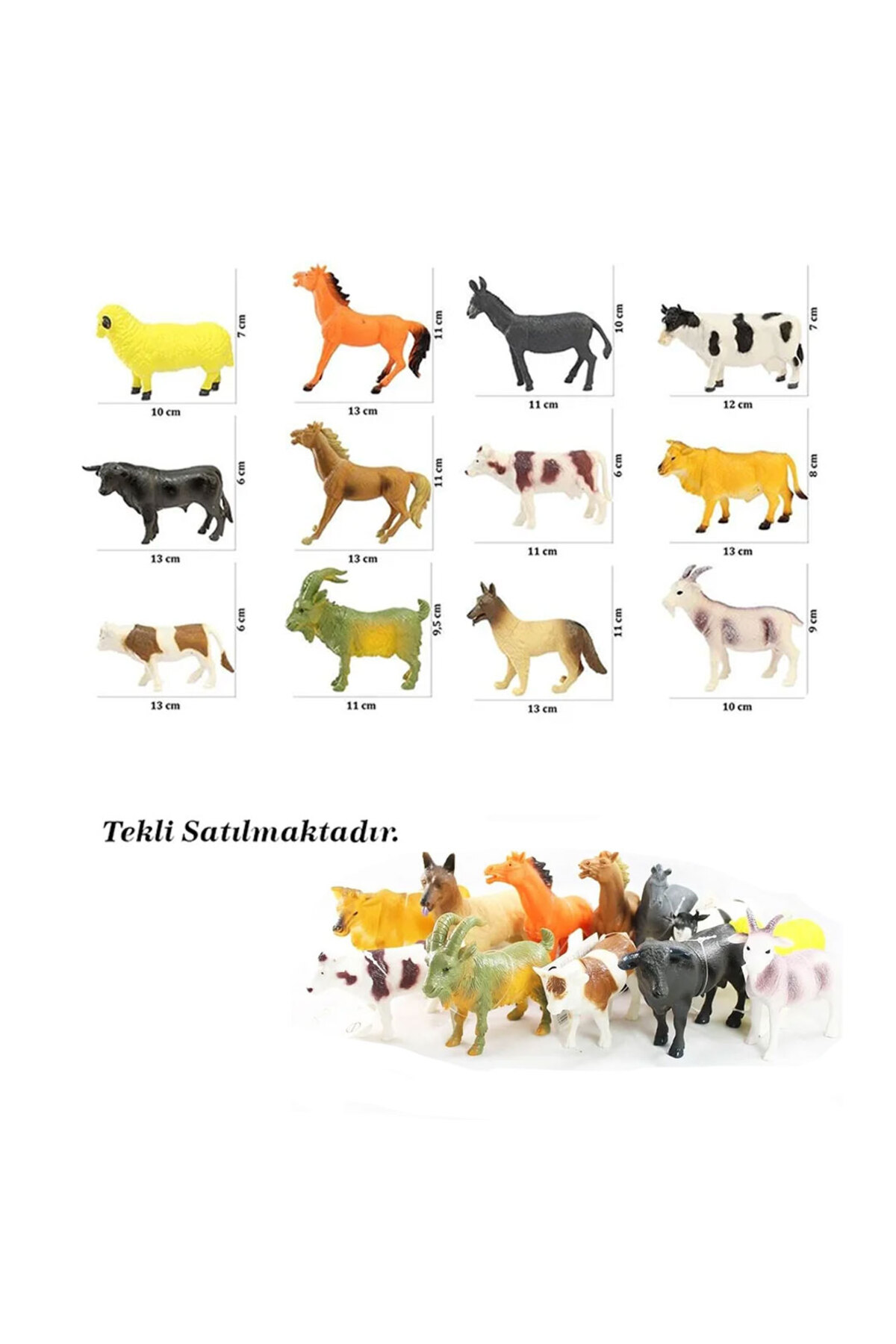 Oyuncak Store Kırılmaz 12 Li Çiftlik Hayvanları Figür Oyuncak 11 Cm