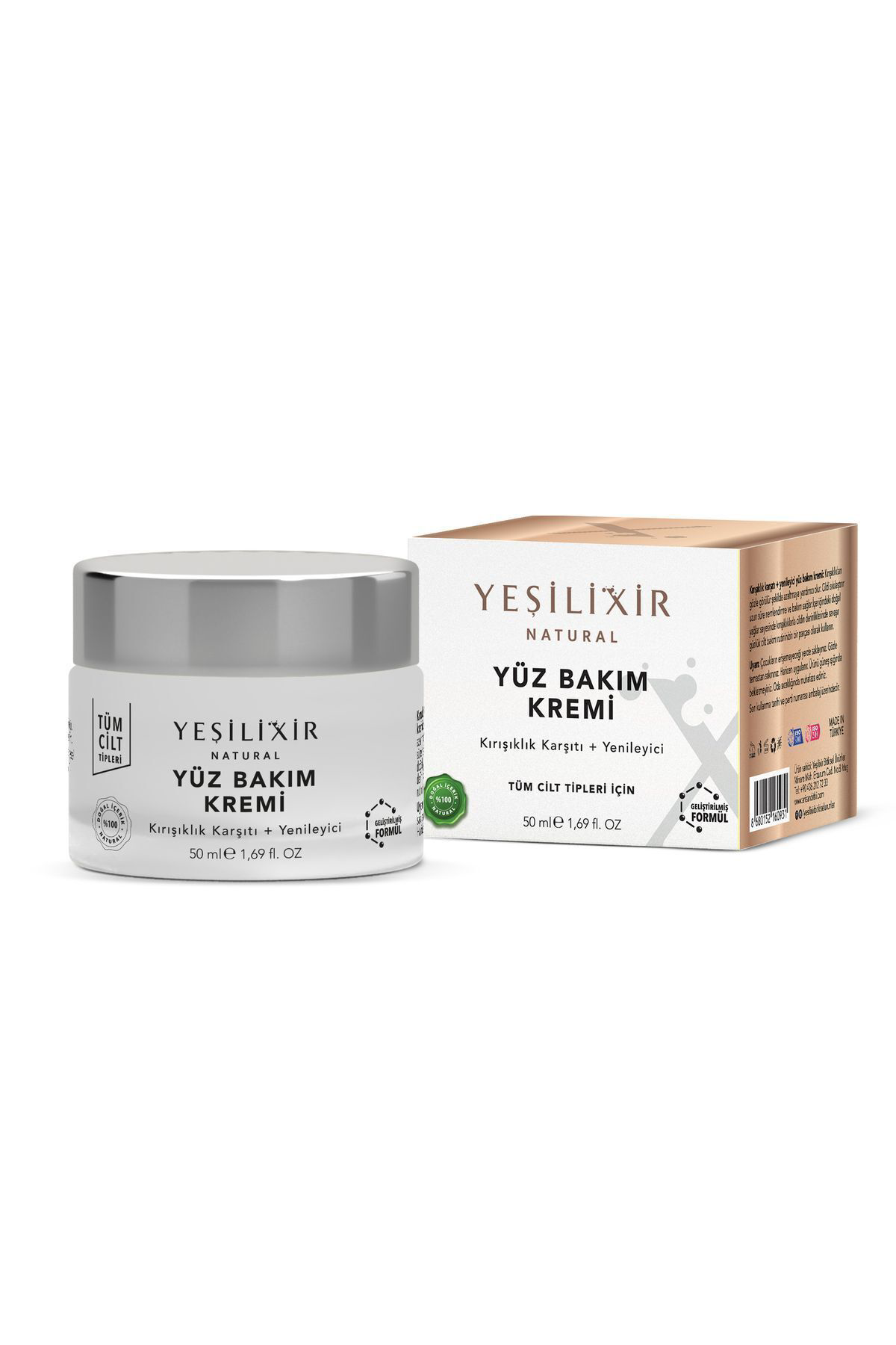Yeşilxir Kırışıklık Karşıtı + Yenileyici Yüz Bakım Kremi 50 Ml